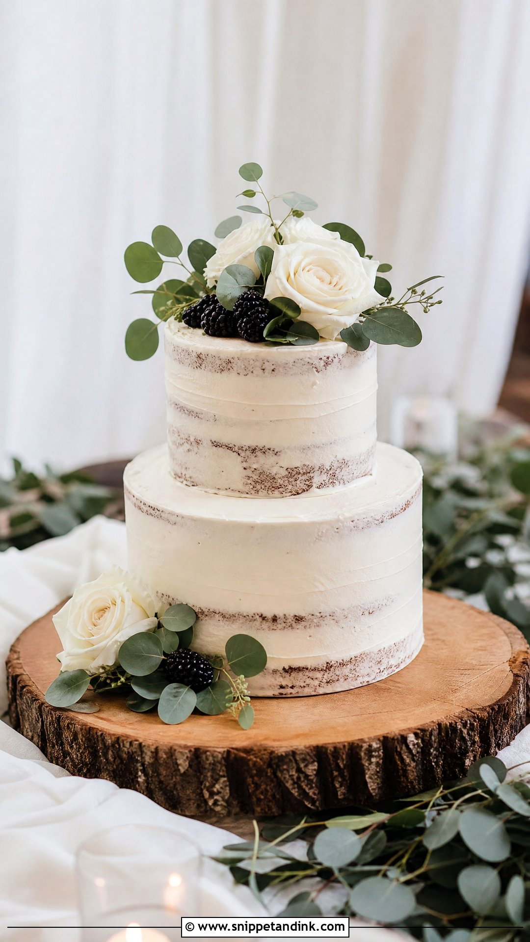 Two Tier Rustic Wedding Cake - Snippet and Ink - 20 Rustic Wedding Cake Ideas