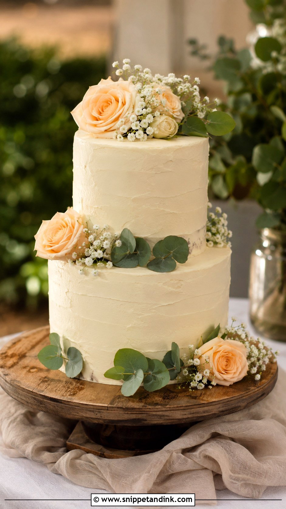 Two Tier Rustic Wedding Cake - Snippet and Ink - 20 Rustic Wedding Cake Inspiration