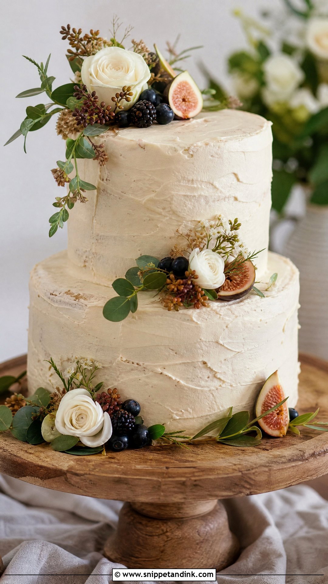 Two Tier Rustic Wedding Cake - Snippet and Ink - 25 Double Tier Cake Design Ideas for Wedding