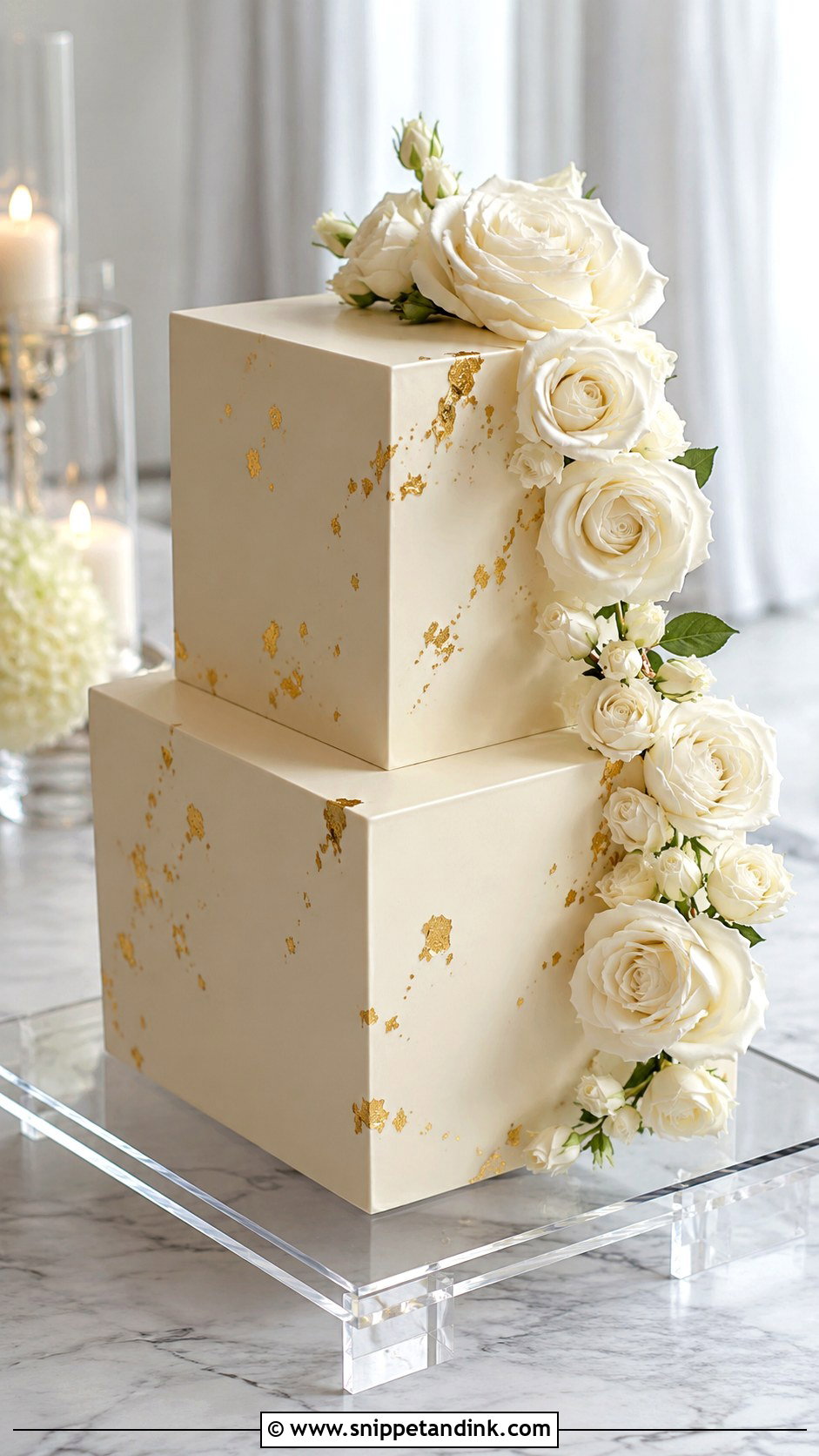 Two Tier Square Wedding Cake - Snippet and Ink - 20 2 Tiered Cake Ideas for Wedding