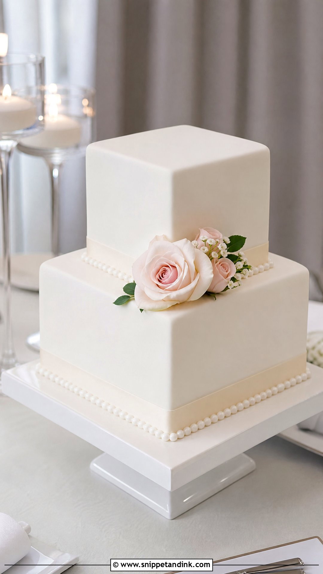 Two Tier Square Wedding Cake - Snippet and Ink - 20 Simple Two Tier Wedding Cake Ideas
