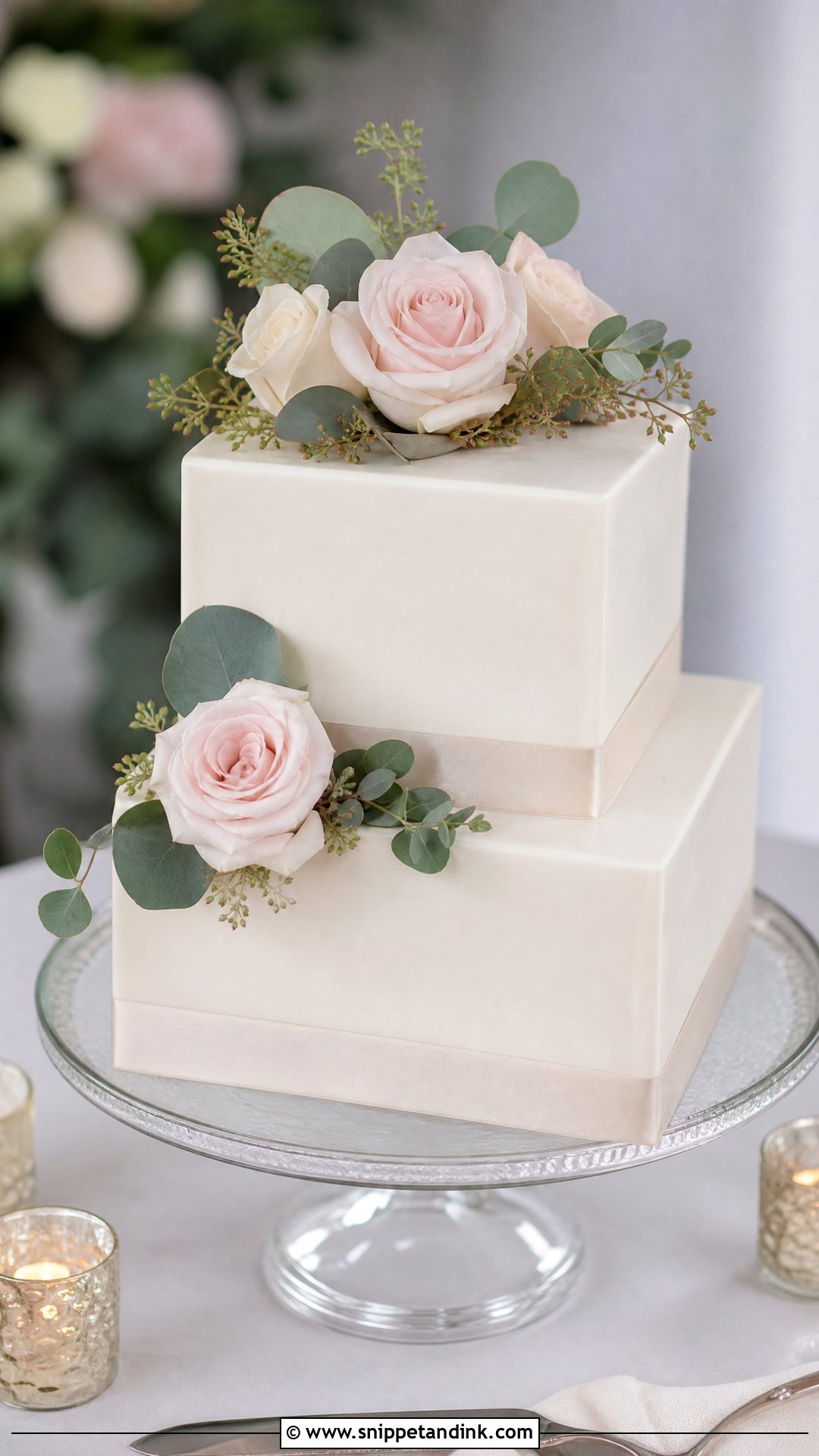 Two Tier Square Wedding Cake - Snippet and Ink - 20 Square Wedding Cakes