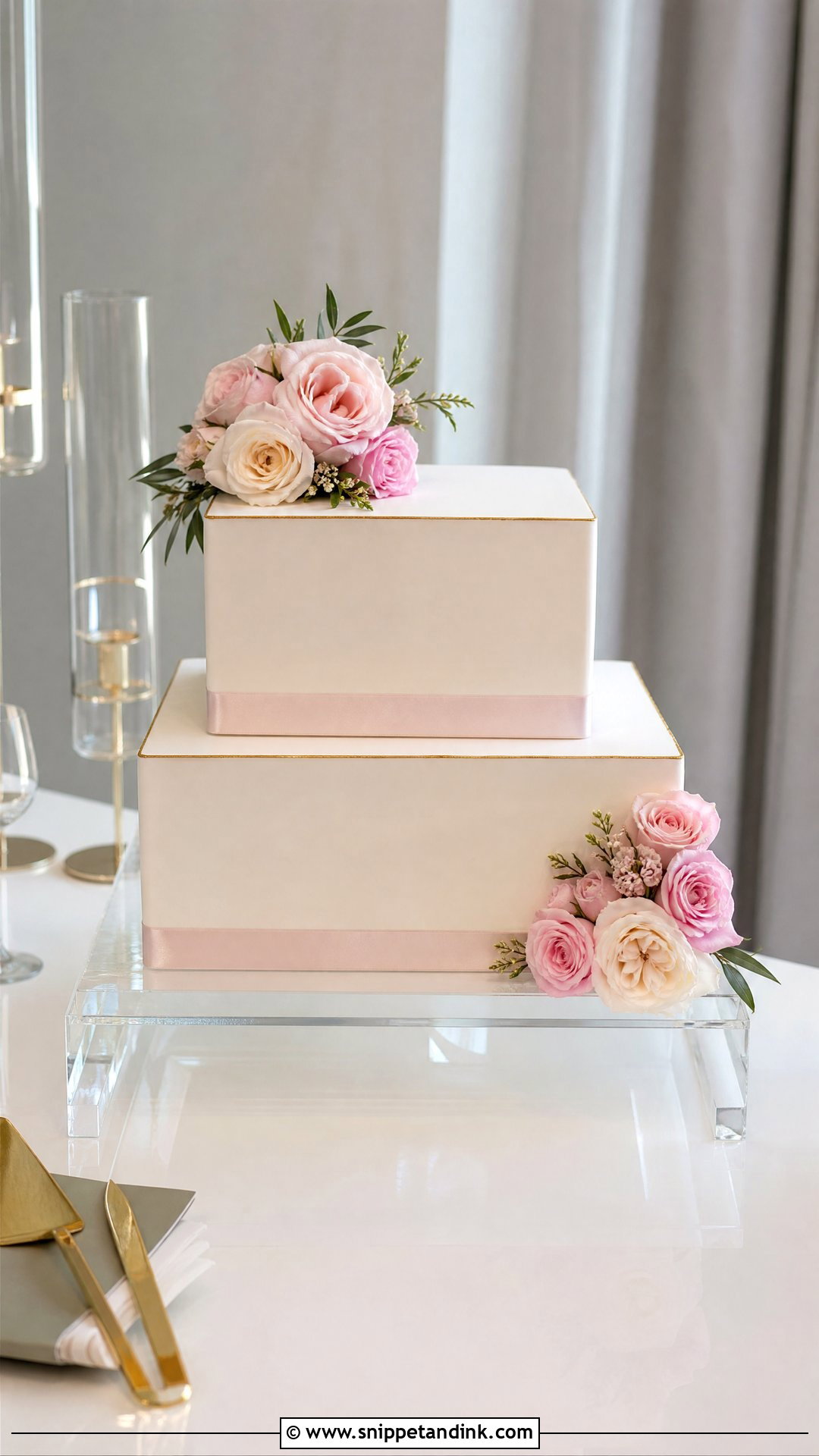 Two Tier Square Wedding Cake - Snippet and Ink - 20 Two Tier Cakes for Wedding