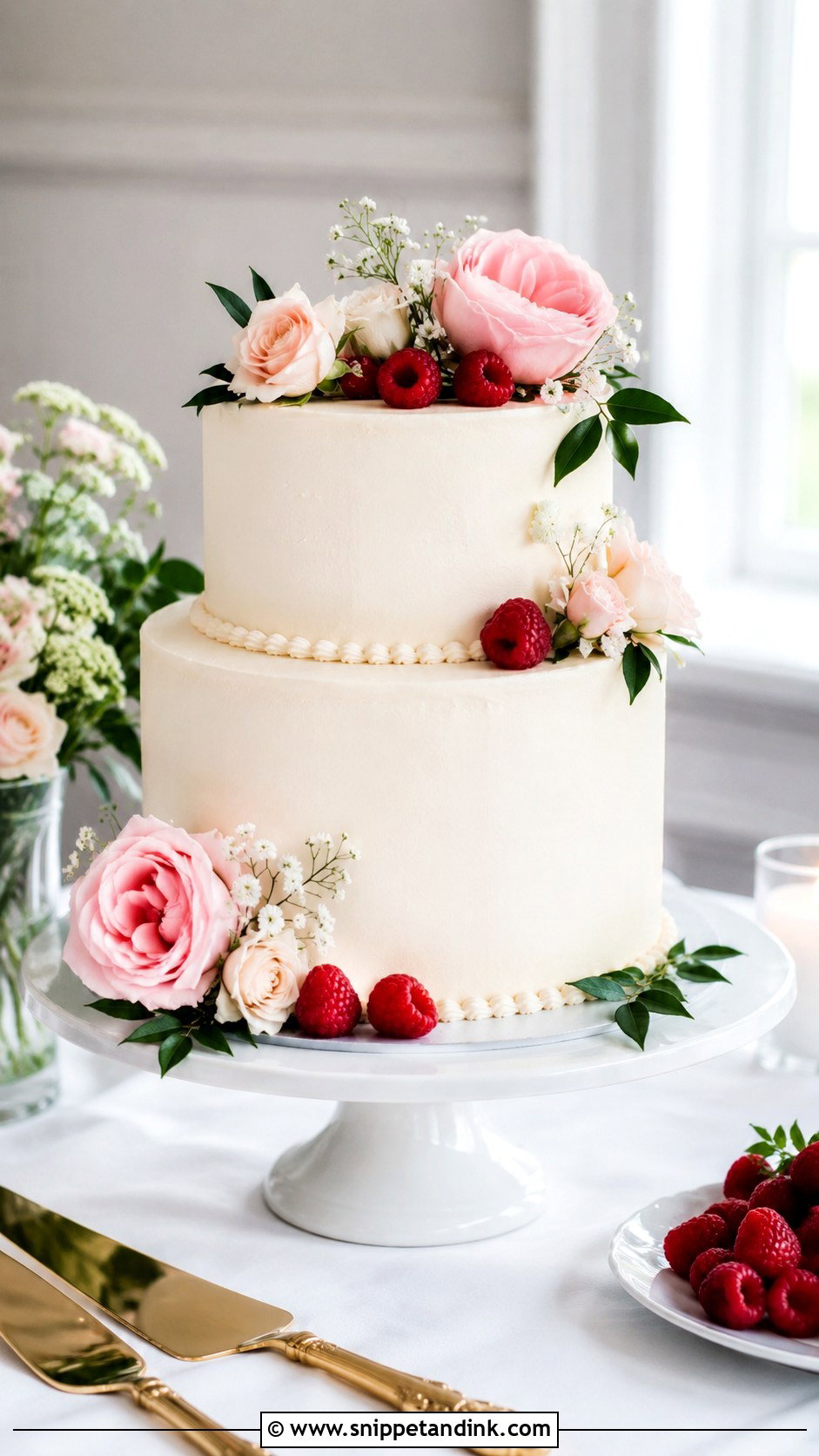 Two Tier Summer Wedding Cake - Snippet and Ink - 20 Simple Summer Wedding Cake Ideas