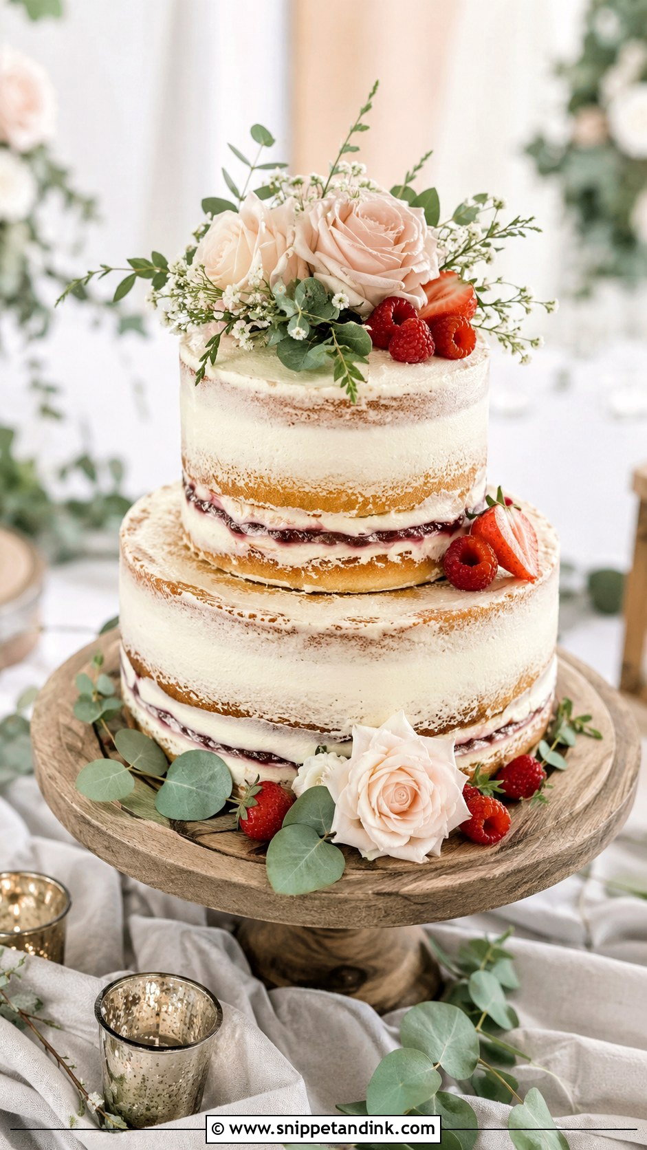 Two Tier Victoria Sponge Wedding Cake - Snippet and Ink - 20 Rustic Victoria Sponge Wedding Cake Ideas