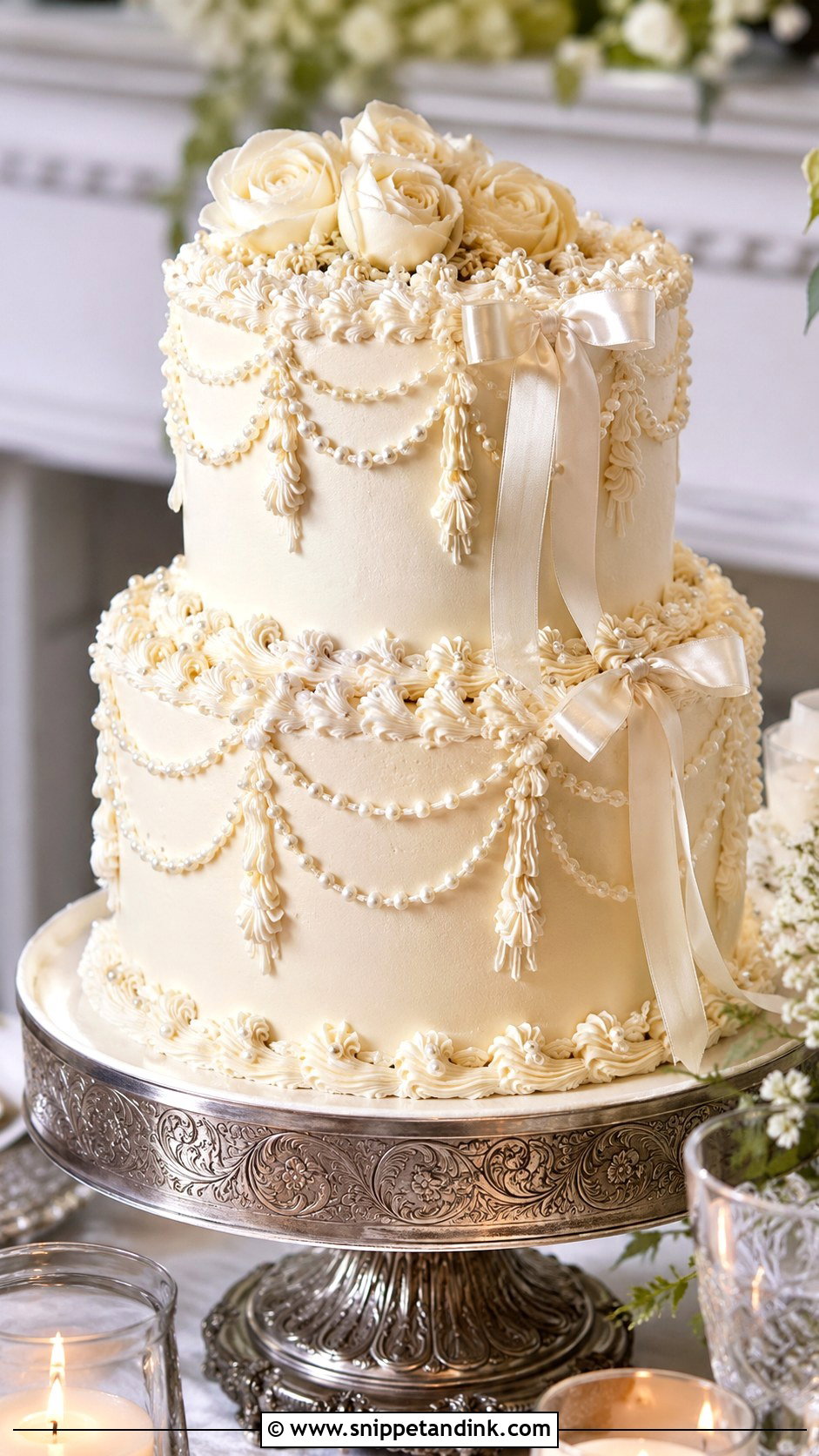 Two Tier Vintage Wedding Cake - Snippet and Ink - 20 2 Step Wedding Cake Ideas