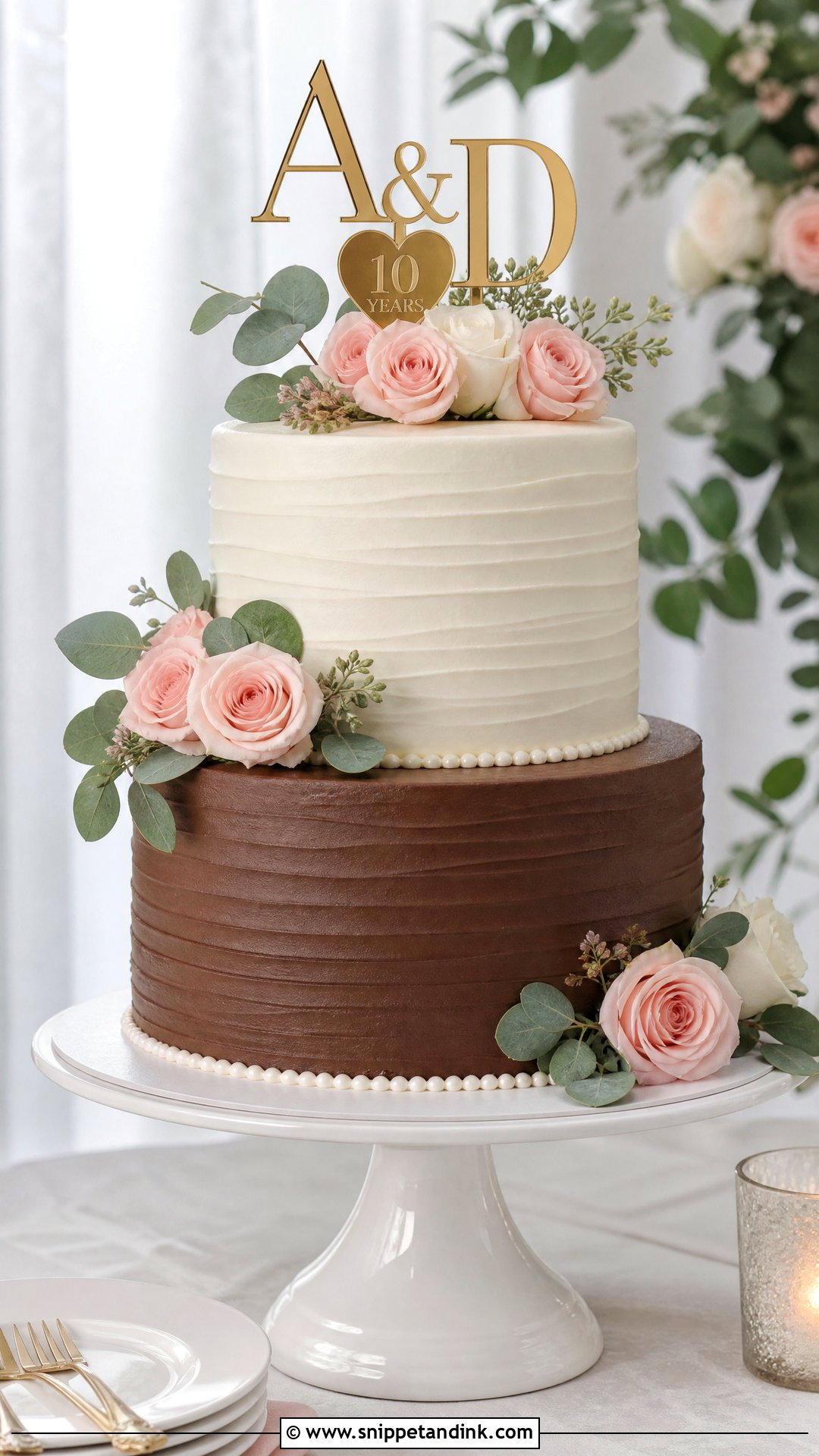 Two Tier Wedding Anniversary Cake - Snippet and Ink - 35 Wedding Anniversary Cake Ideas