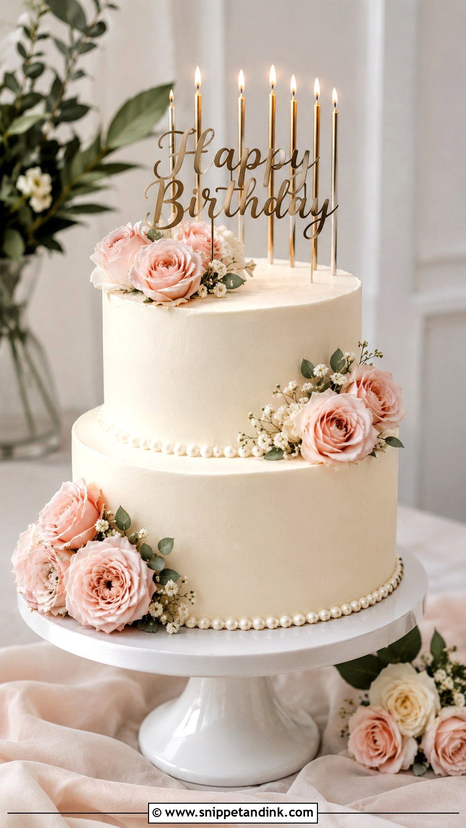 Two Tier Wedding Birthday Cake - Snippet and Ink - 20 Wedding Birthday Cake Ideas