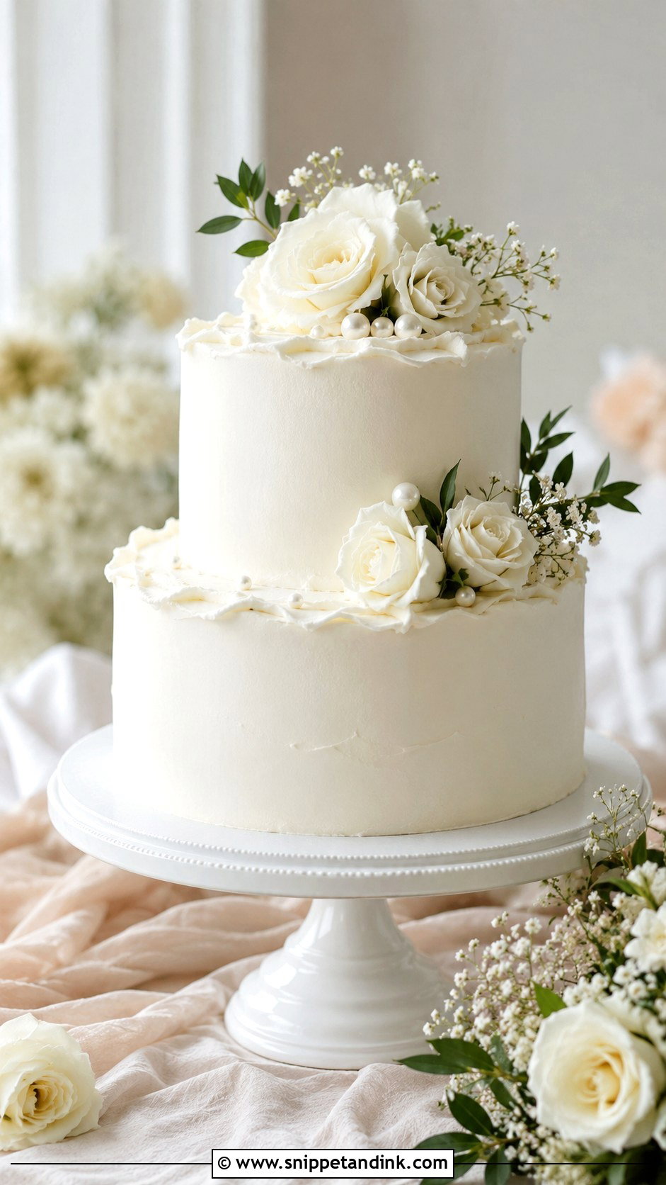 Two Tier Wedding Cake - Snippet and Ink - 25 Cake and Cupcakes Ideas for Wedding