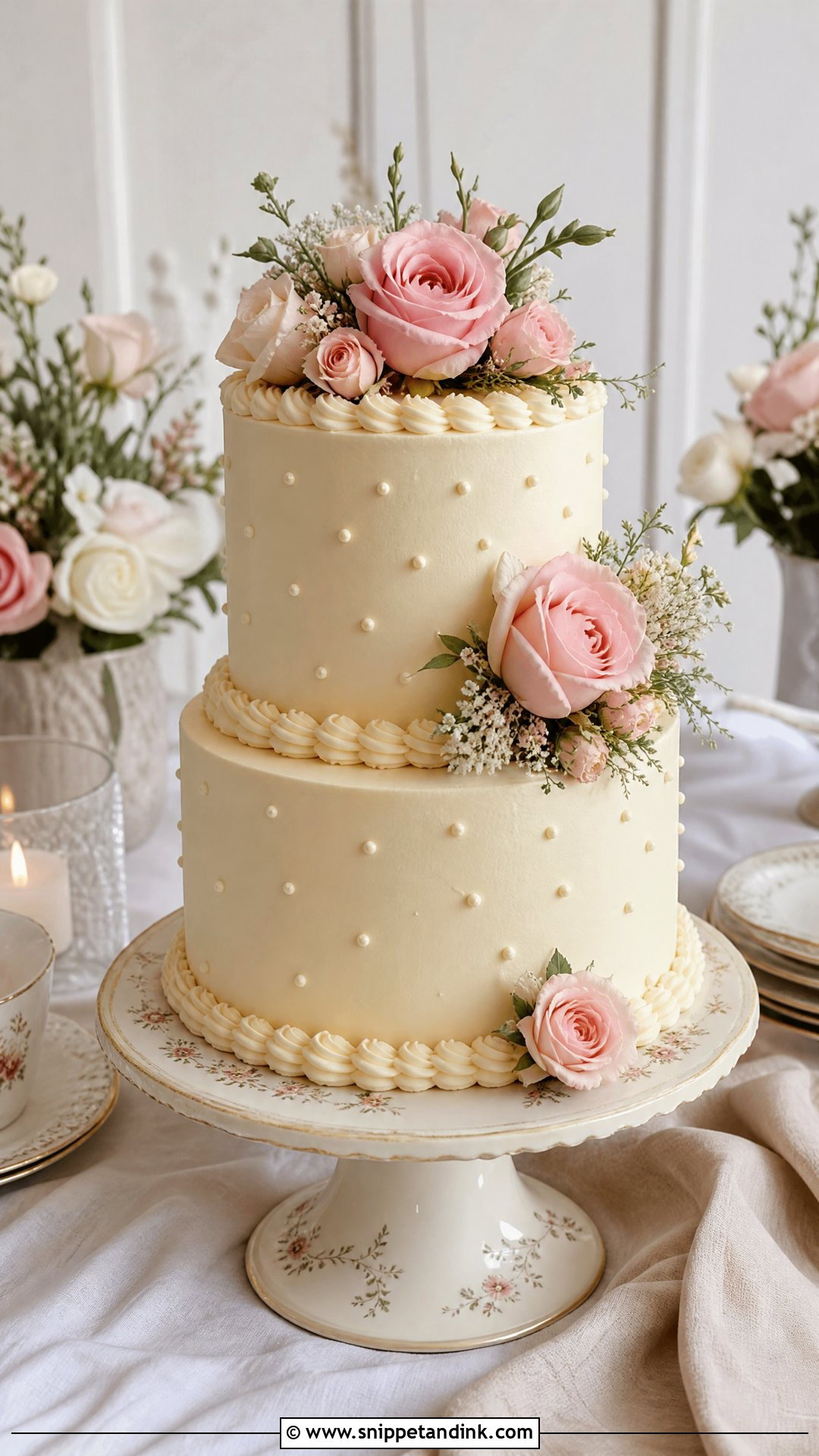 Two Tier Wedding Cake - Snippet and Ink - 25 Classy Wedding Cakes