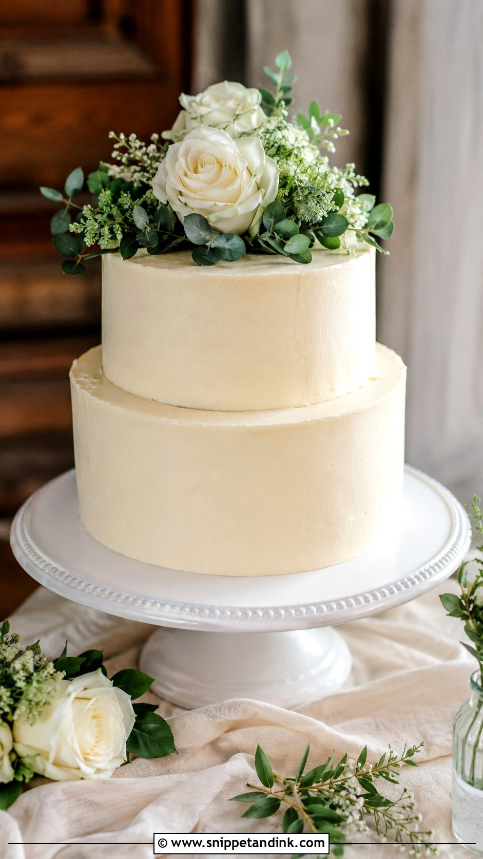 Two Tier Wedding Cake - Snippet and Ink - 20 Homemade Wedding Cake Ideas