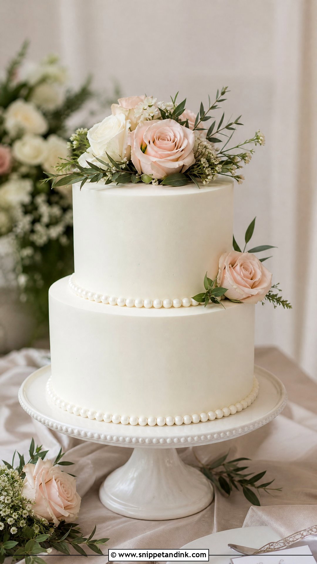 Two Tier Wedding Cake - Snippet and Ink - 30 Aesthetic Cake Inspo Ideas for Wedding