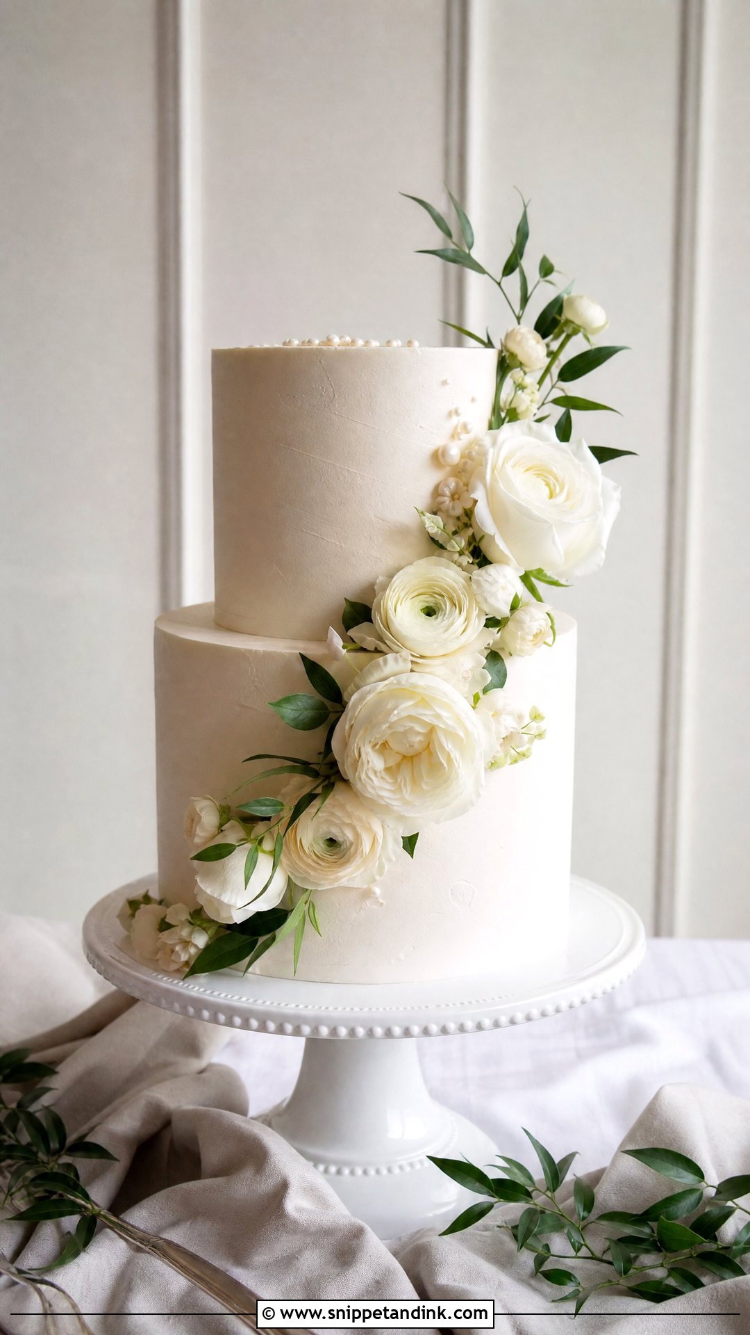 Two Tier Wedding Cake - Snippet and Ink - 30 Modern Wedding Cake Ideas