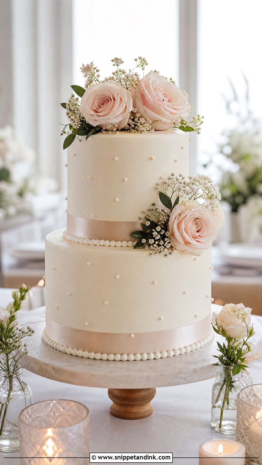 Two Tier Wedding Cake - Snippet and Ink - 30 Pretty Cake Ideas for Wedding