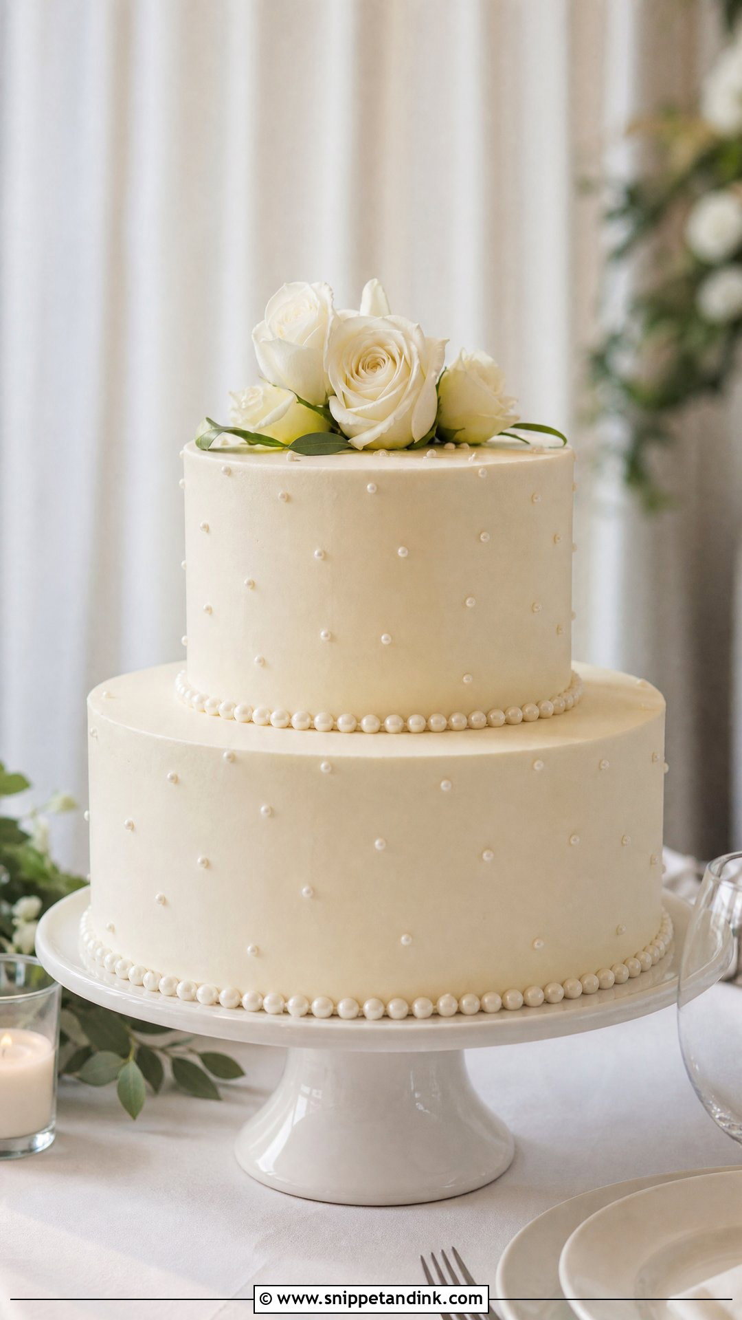 Two Tier Wedding Cake - Snippet and Ink - 30 Simple Wedding Cake Ideas