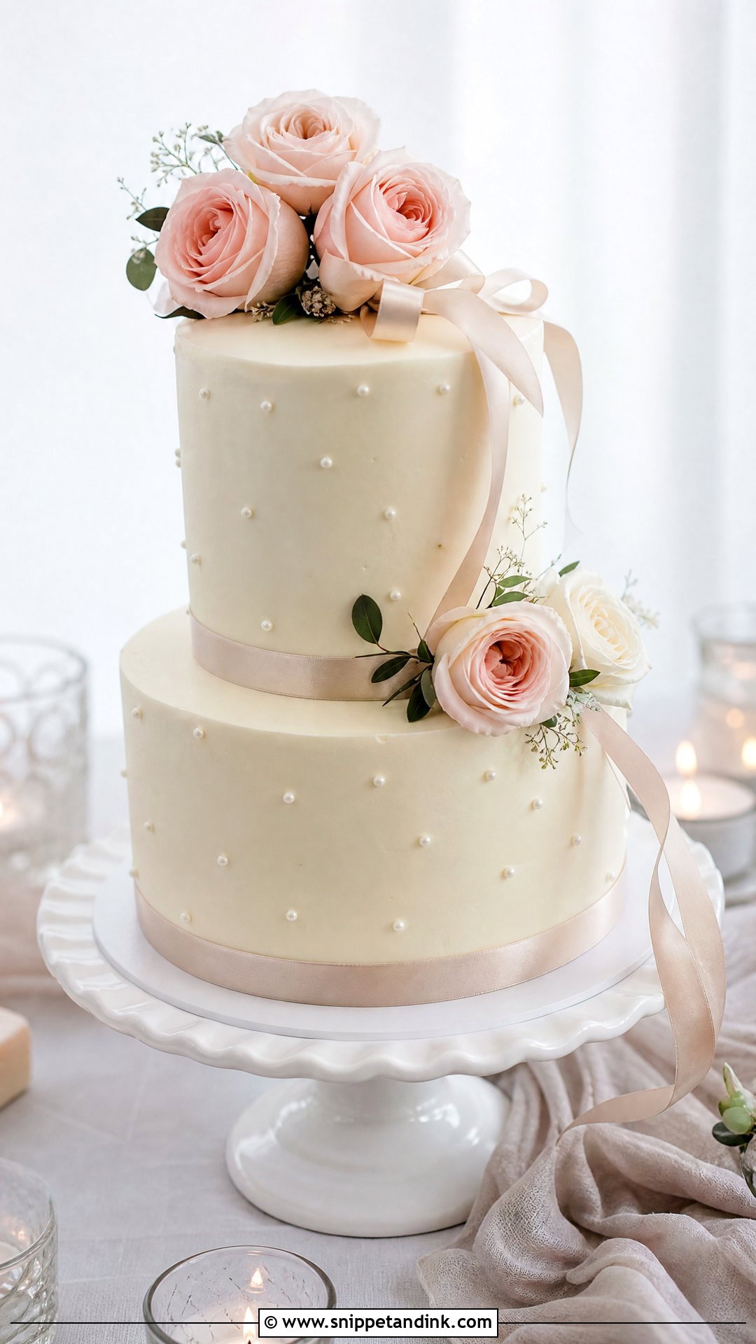Two Tier Wedding Cake - Snippet and Ink - 35 Wedding Cakes