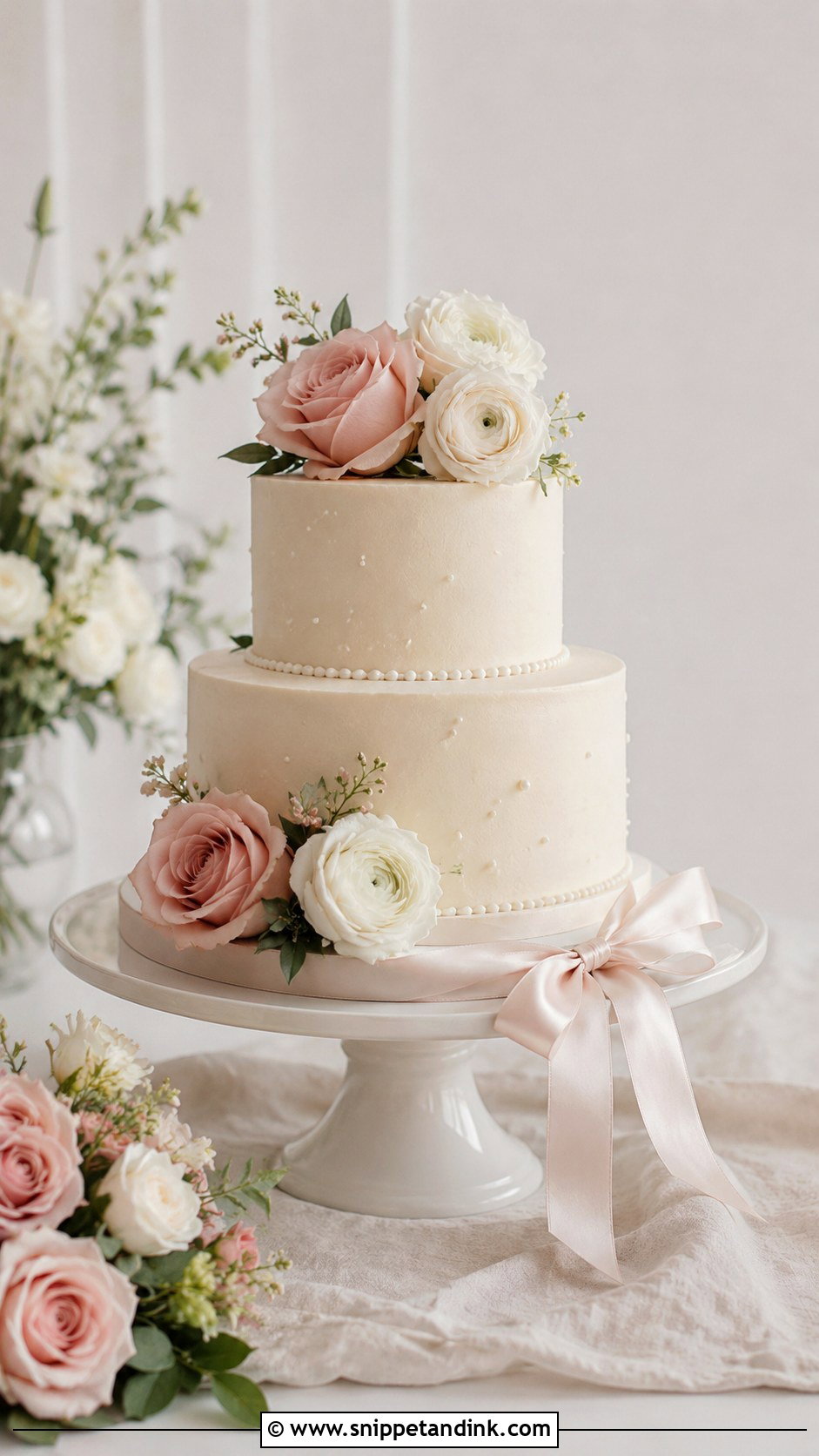 Two Tier Wedding Cake - Snippet and Ink - 20 Most Beautiful Wedding Cakes