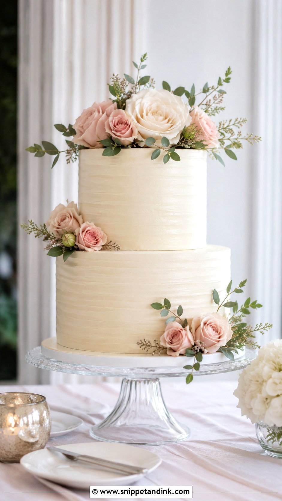 Two Tier Wedding Cake - Snippet and Ink - 20 Simple Deco Cake Ideas for Wedding