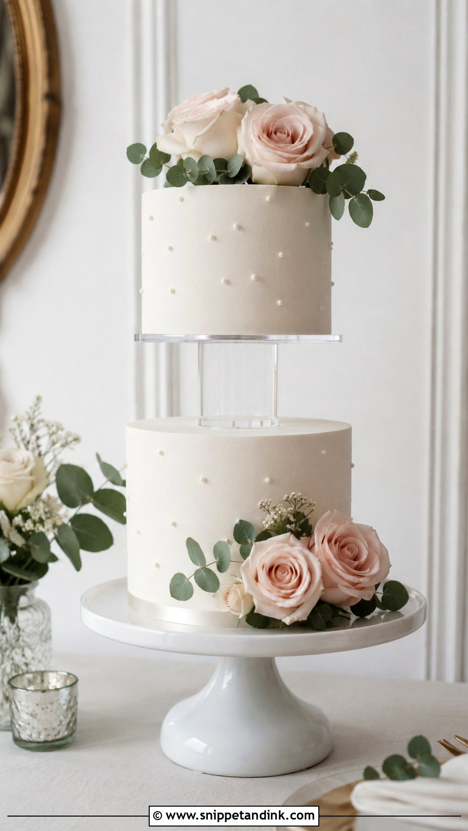 Two Tier Wedding Cake Separator - Snippet and Ink - 25 Wedding Cake Separators