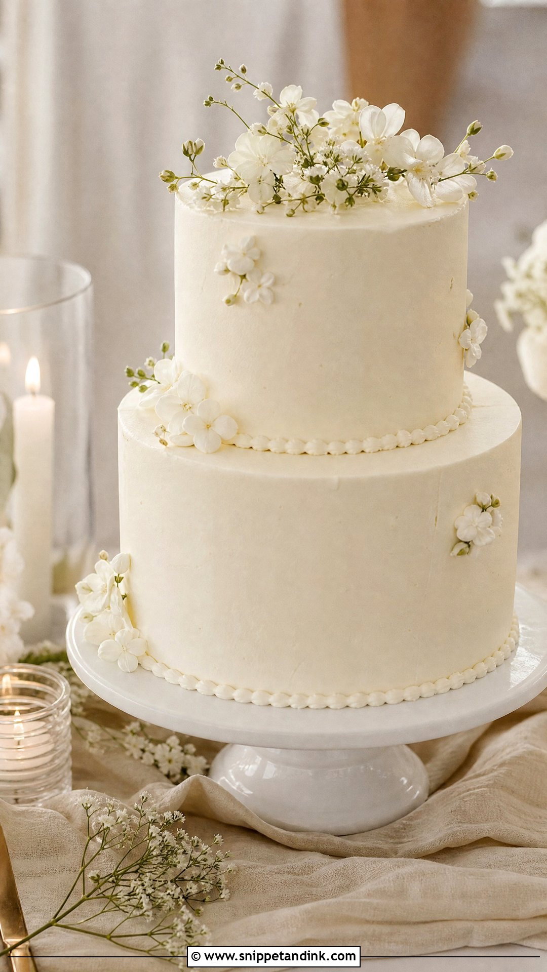 Two Tier Wedding Cake With Buttercream - Snippet and Ink - 25 Two Tier Wedding Cake Ideas