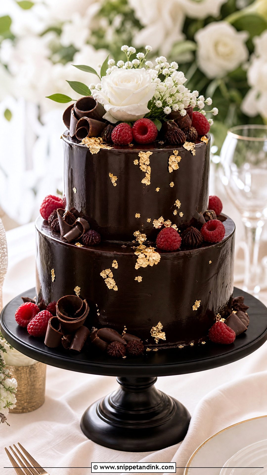 Two Tier Wedding Cake With Chocolate - Snippet and Ink - 25 Two Tier Wedding Cake Ideas