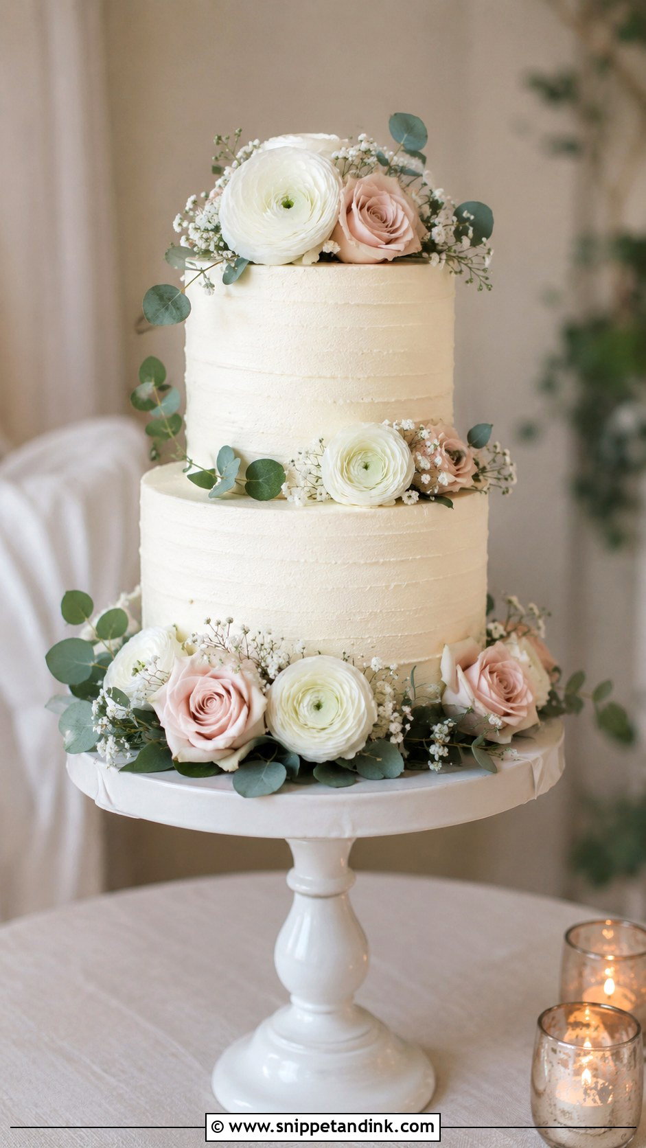 Two Tier Wedding Cake With Flowers - Snippet and Ink - 20 Simple Flower Cake Ideas for Wedding