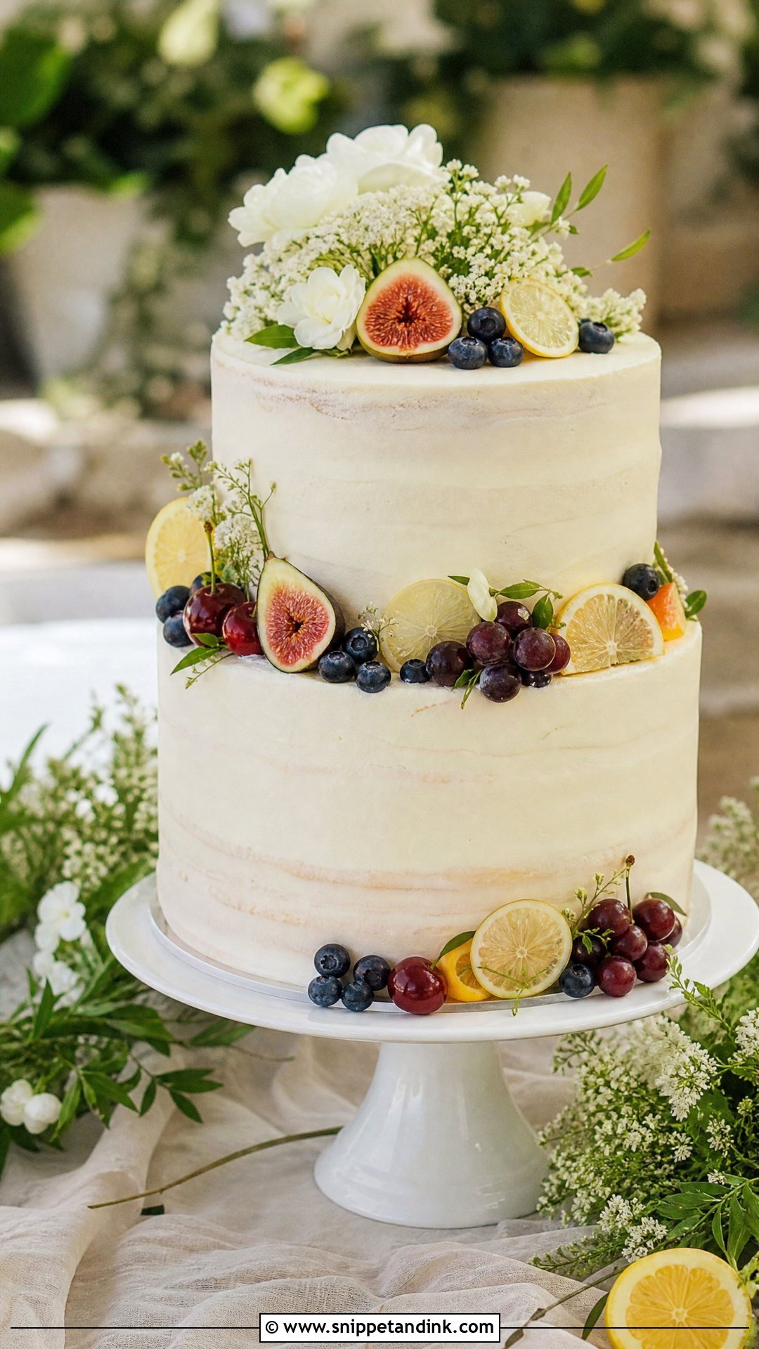 Two Tier Wedding Cake With Fruit - Snippet and Ink - 25 Two Tier Wedding Cake Ideas