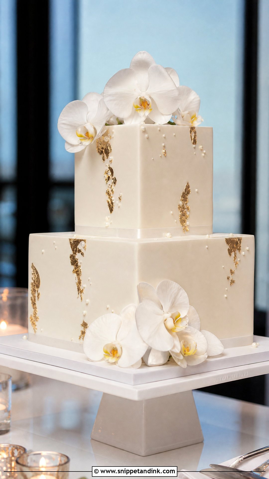 Two Tier Wedding Cake With Square Tiers - Snippet and Ink - 25 Two Tier Wedding Cake Ideas
