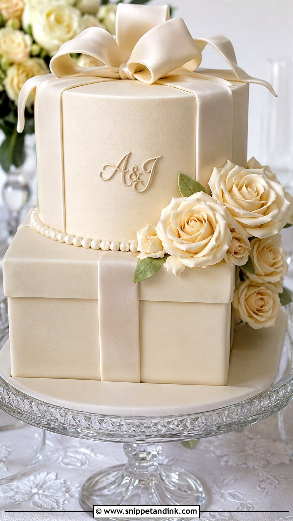 Two Tier Wedding Gift Cake - Snippet and Ink - 20 Gift Cake Design Ideas for Wedding
