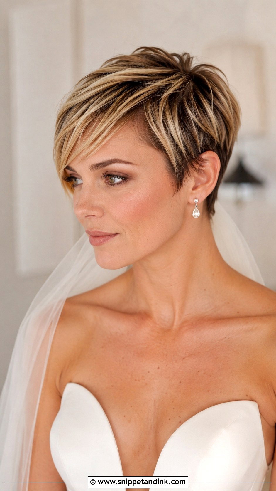 Two Toned Pixie for Modern Brides - Snippet and Ink - 30 Short Hairstyle Women Wedding Ideas