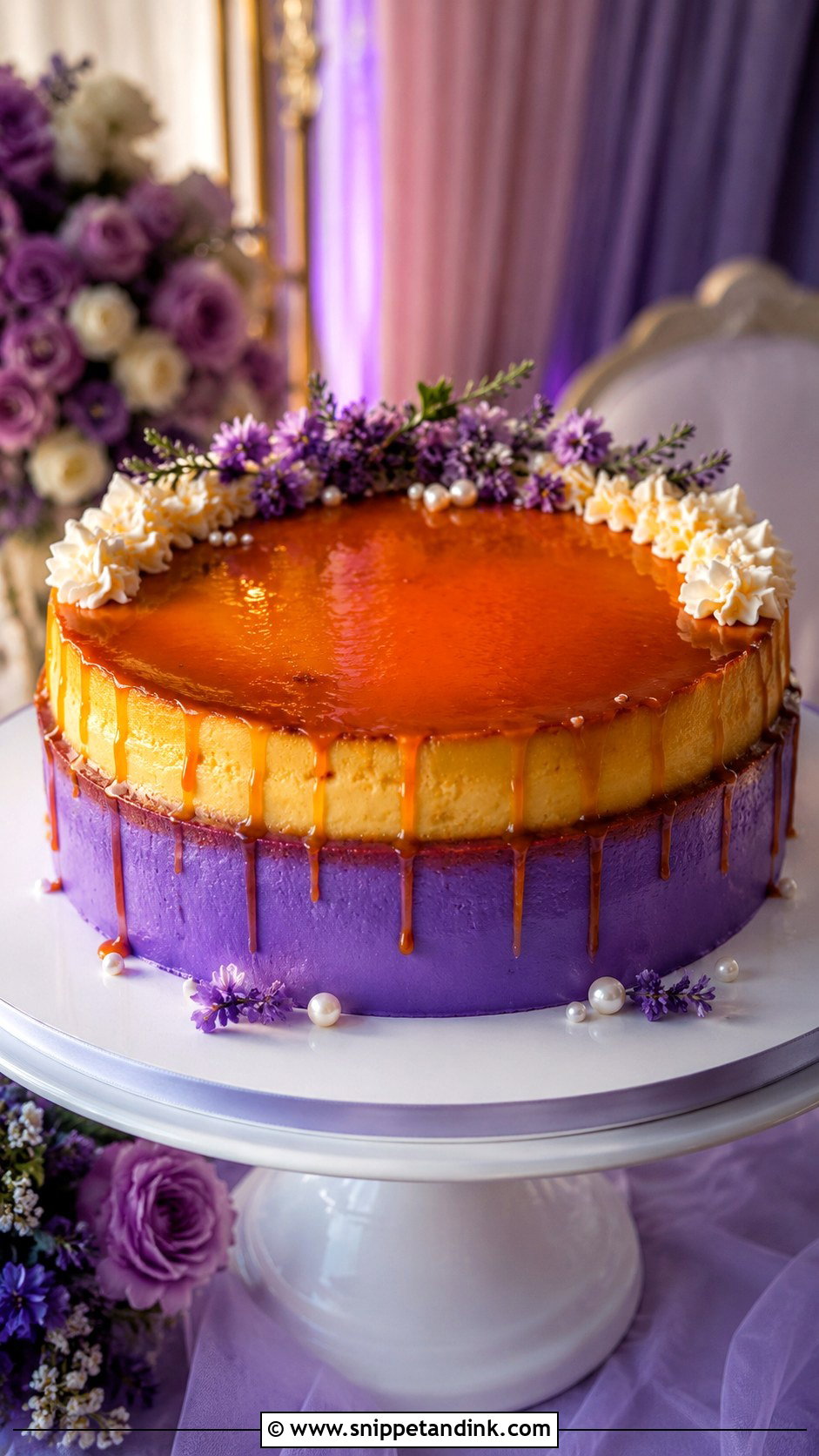 Ube Flan Wedding Cake - Snippet and Ink - 20 Wedding Flan Cake Ideas