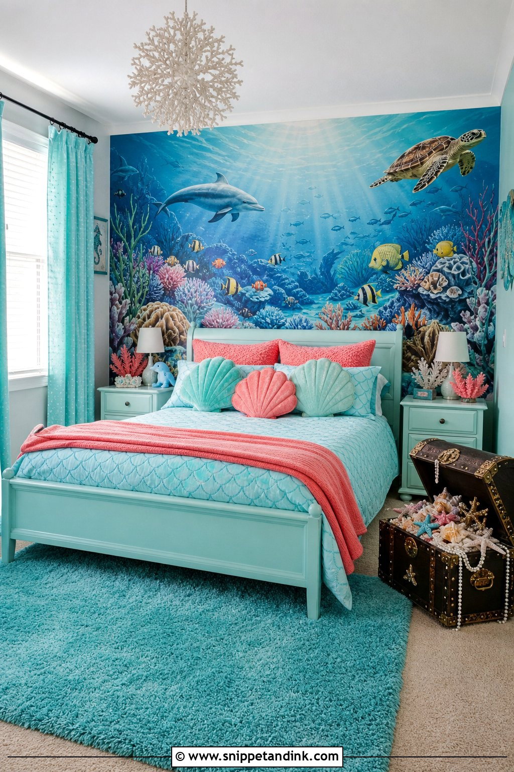 Under the Sea Little Mermaid Escape - Snippet and Ink - 25 Disney Bedroom Ideas for Magical Spaces