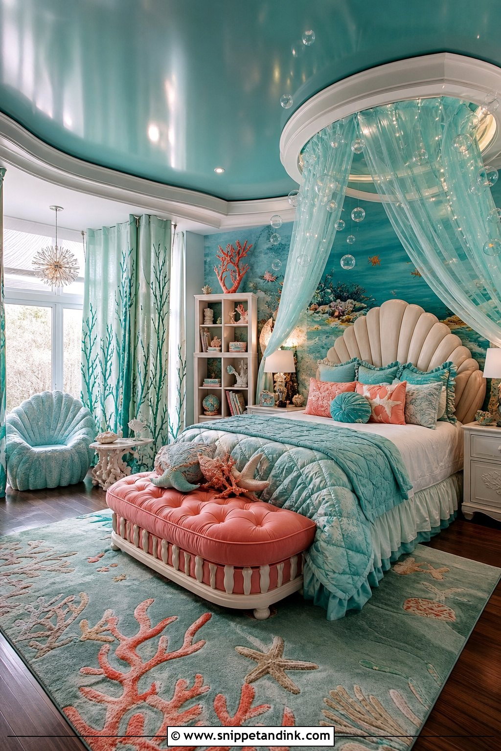 Under the Sea with The Little Mermaid - Snippet and Ink - 25 Disney Bedroom Ideas for Magical Spaces