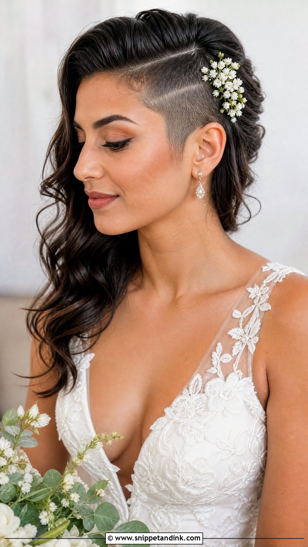Undercut Wedding Hair With Flowers - Snippet and Ink - 20 Undercut Wedding Hairstyles