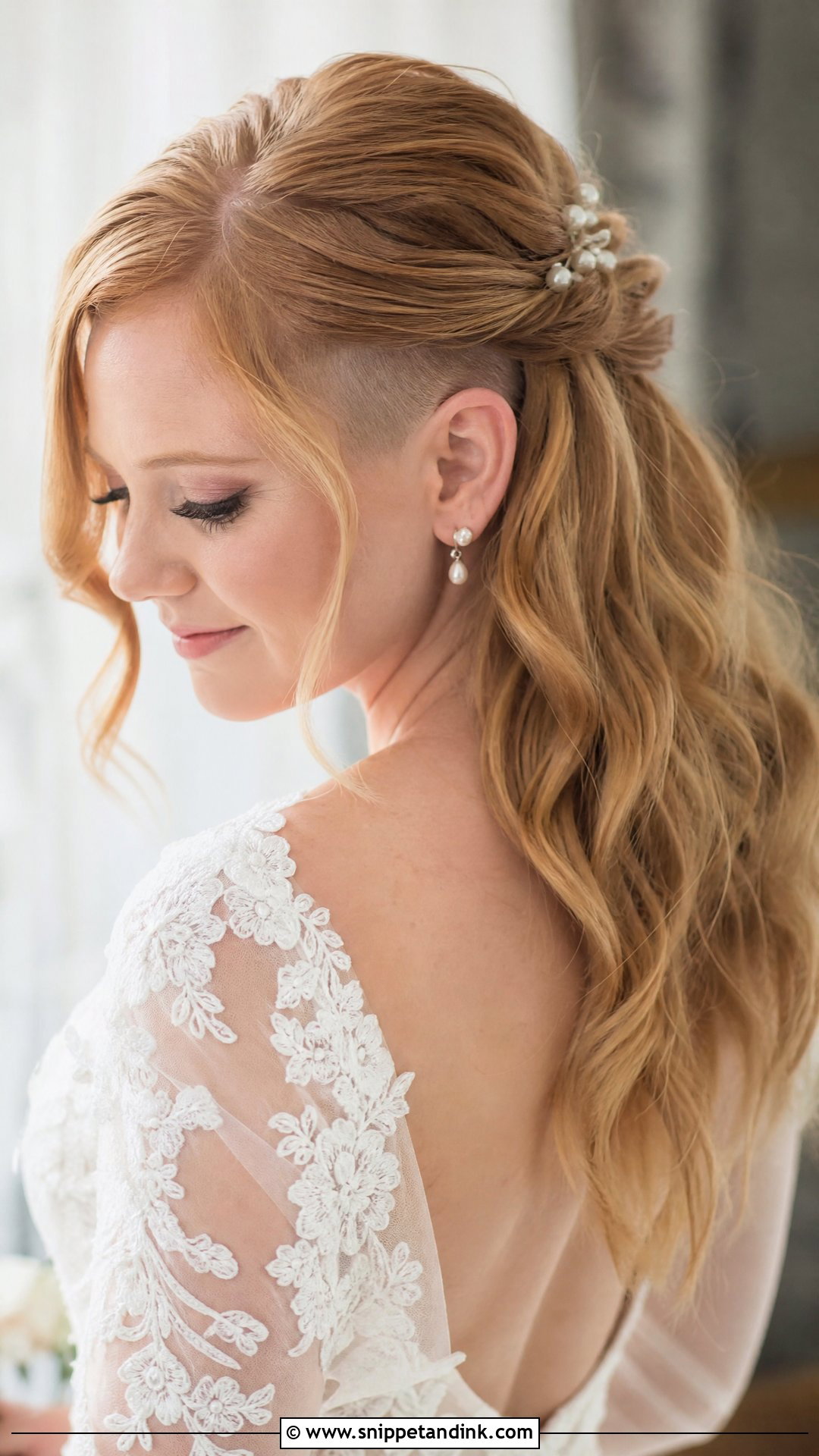 Undercut Wedding Half Up - Snippet and Ink - 20 Undercut Wedding Hairstyles