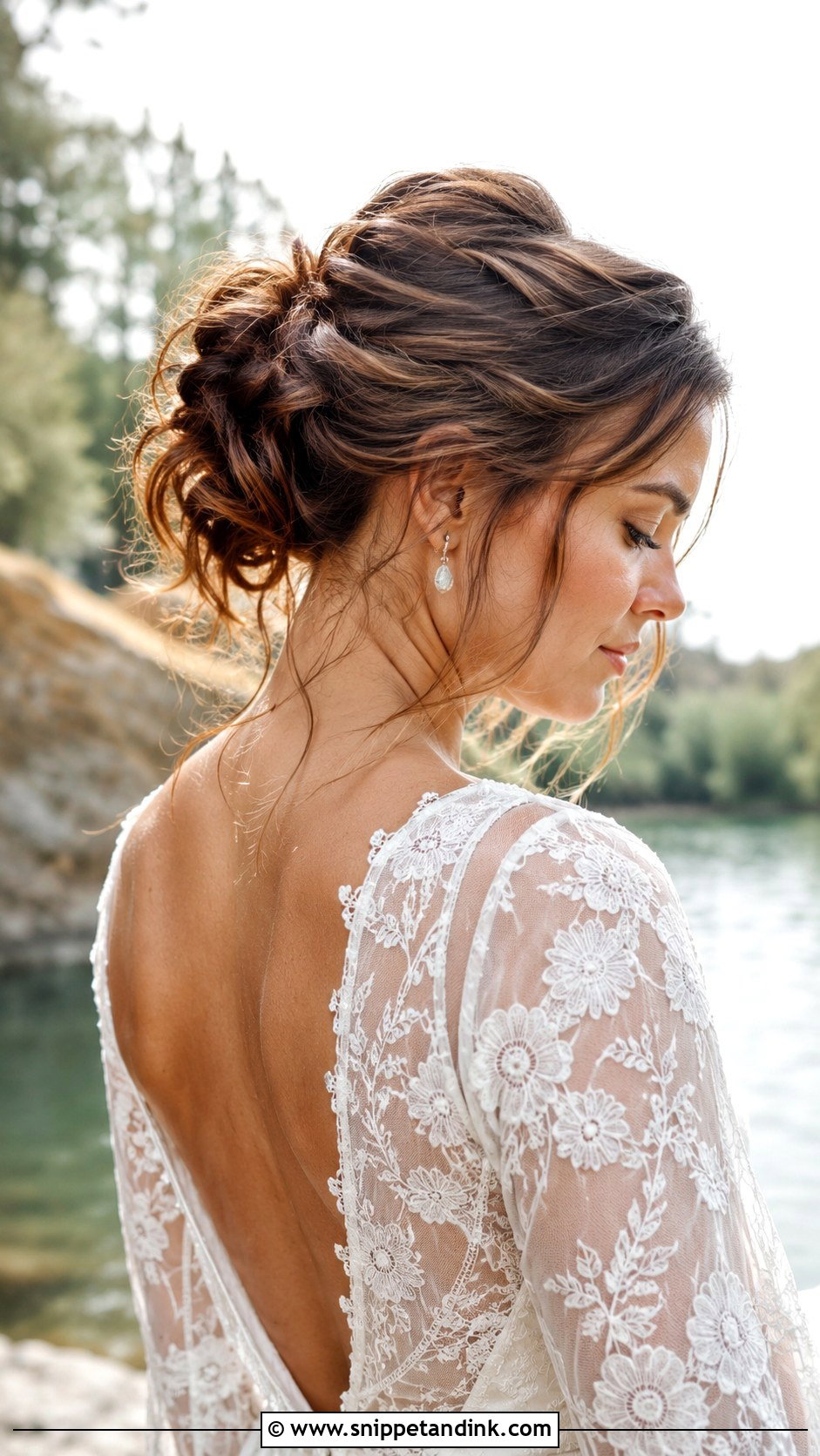 Undone Bun With Wispy Strands - Snippet and Ink - 25 Wedding Upstyles