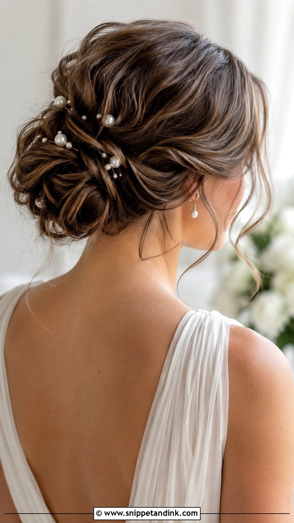 Updo Bridesmaid Hair With Pearls - Snippet and Ink - 20 Bridesmaid Up Do Hairstyles