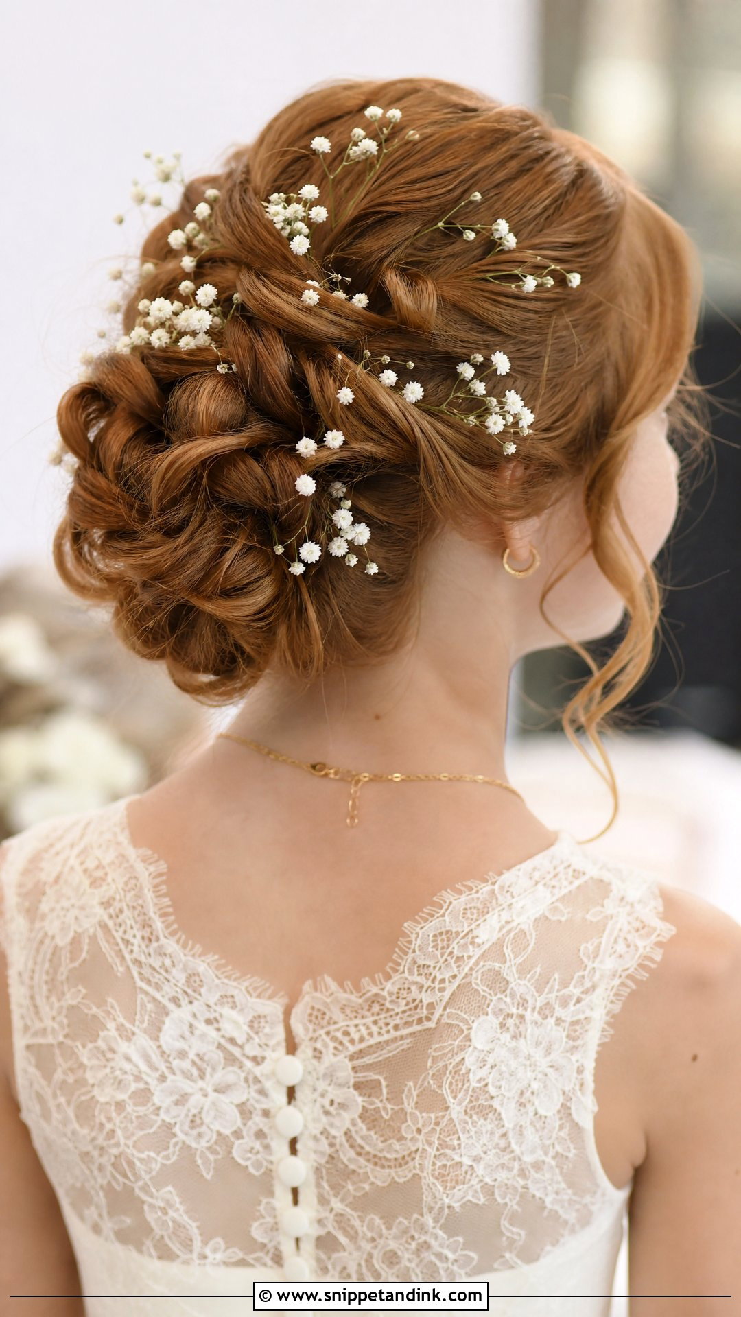 Updo With Babys Breath - Snippet and Ink - 20 Wedding Hairstyles for Girls