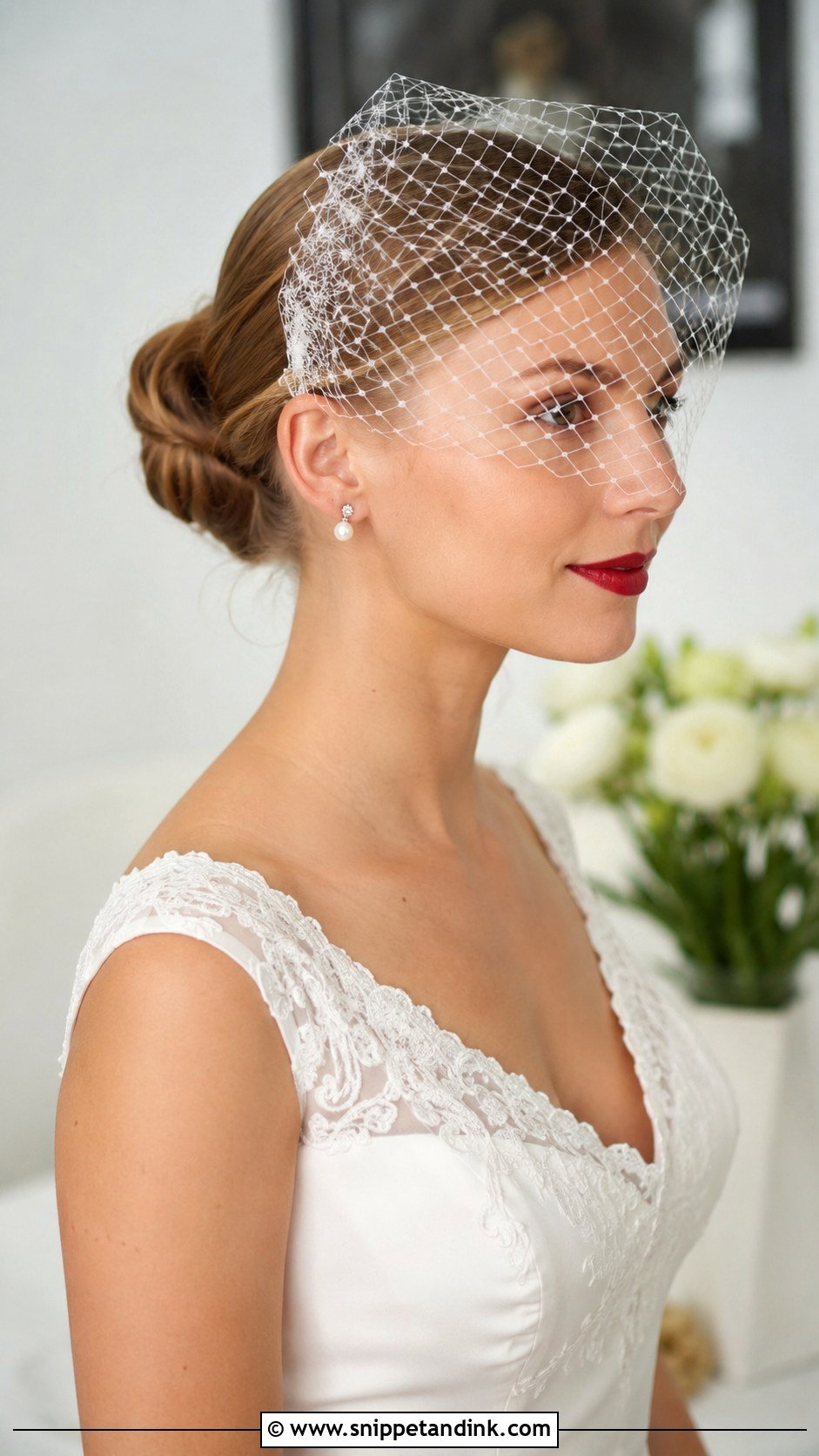 Updo With Birdcage Veil - Snippet and Ink - 30 Bride Updo Hairstyles
