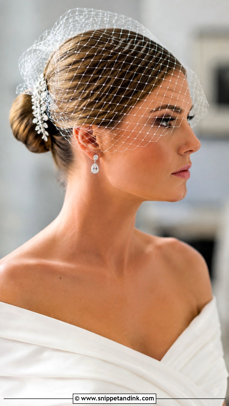 Updo With Birdcage Veil - Snippet and Ink - 25 Vintage Wedding Hairstyles