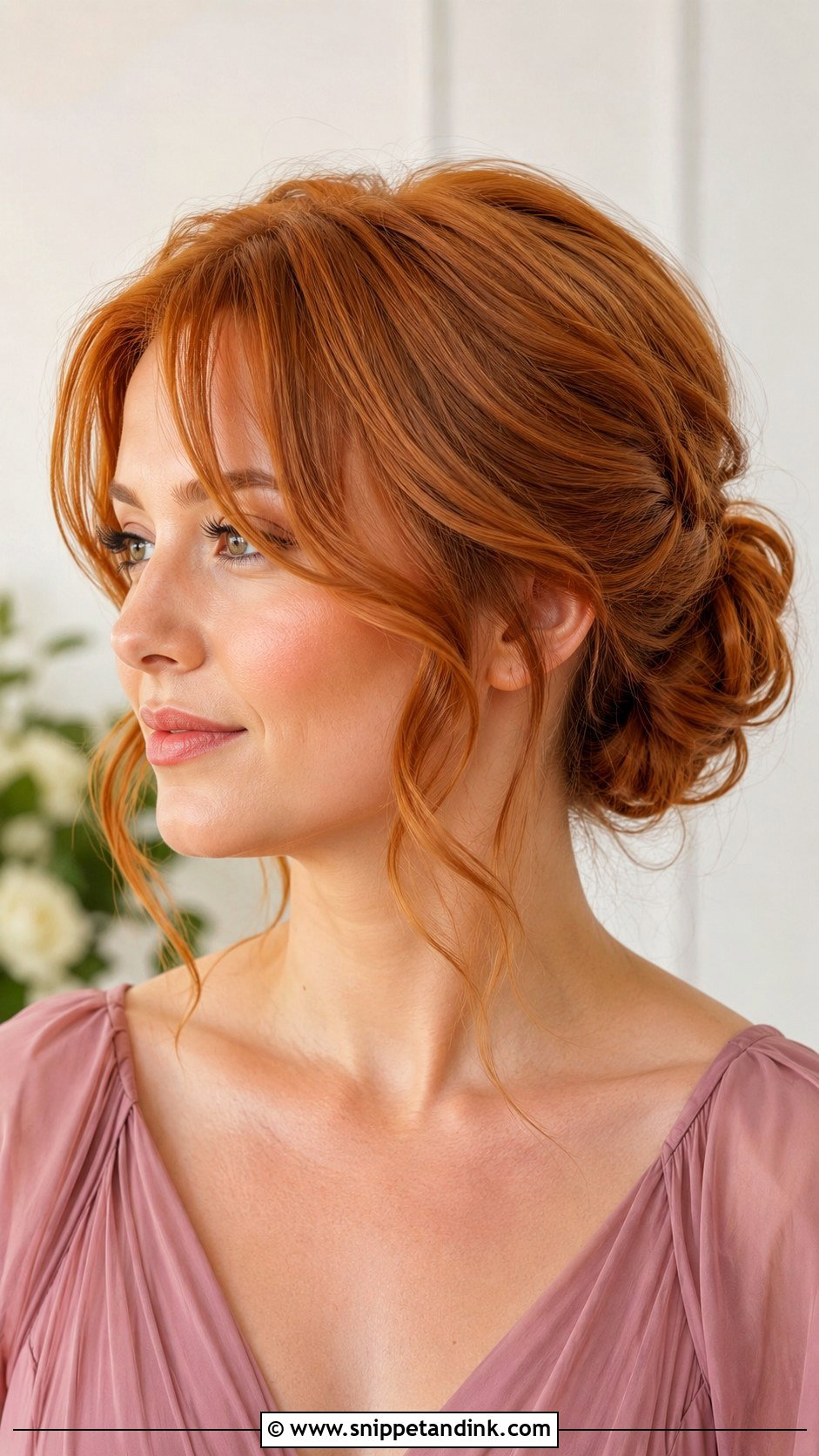 Updo With Curtain Bangs For Medium Hair - Snippet and Ink - 20 Bridesmaid Updo Hairstyles Medium