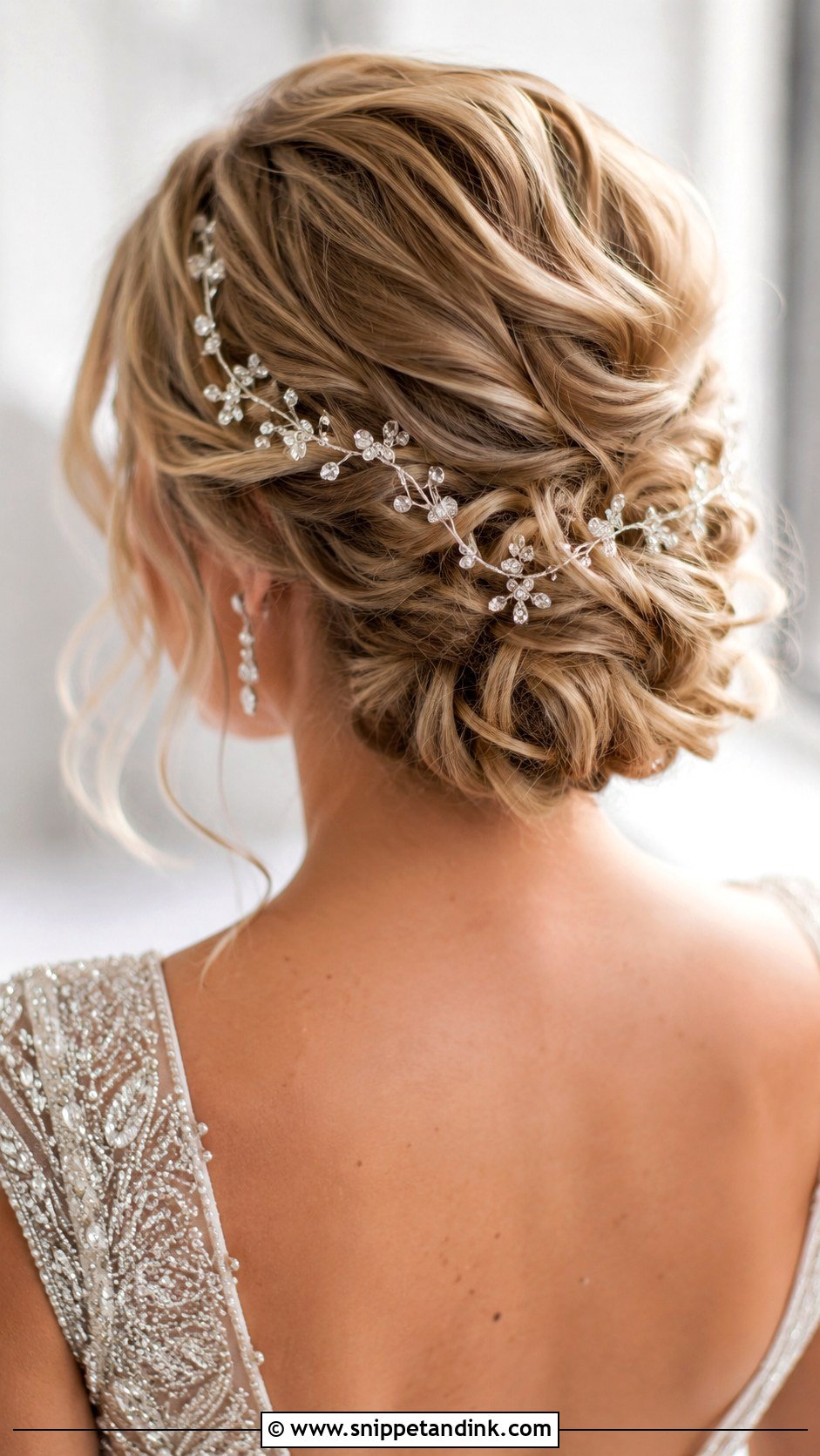 Updo With Hair Vine Accessory - Snippet and Ink - 30 Wedding Updos for Long Hair