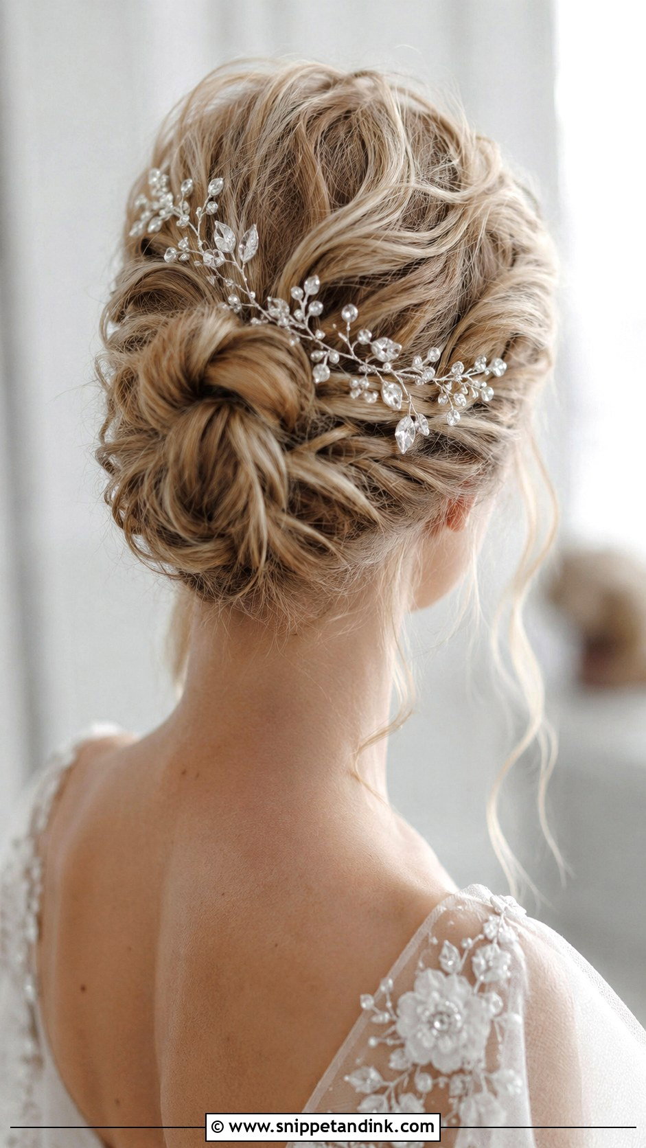 Updo With Hair Vine Accessory - Snippet and Ink - 30 Bride Updo Hairstyles