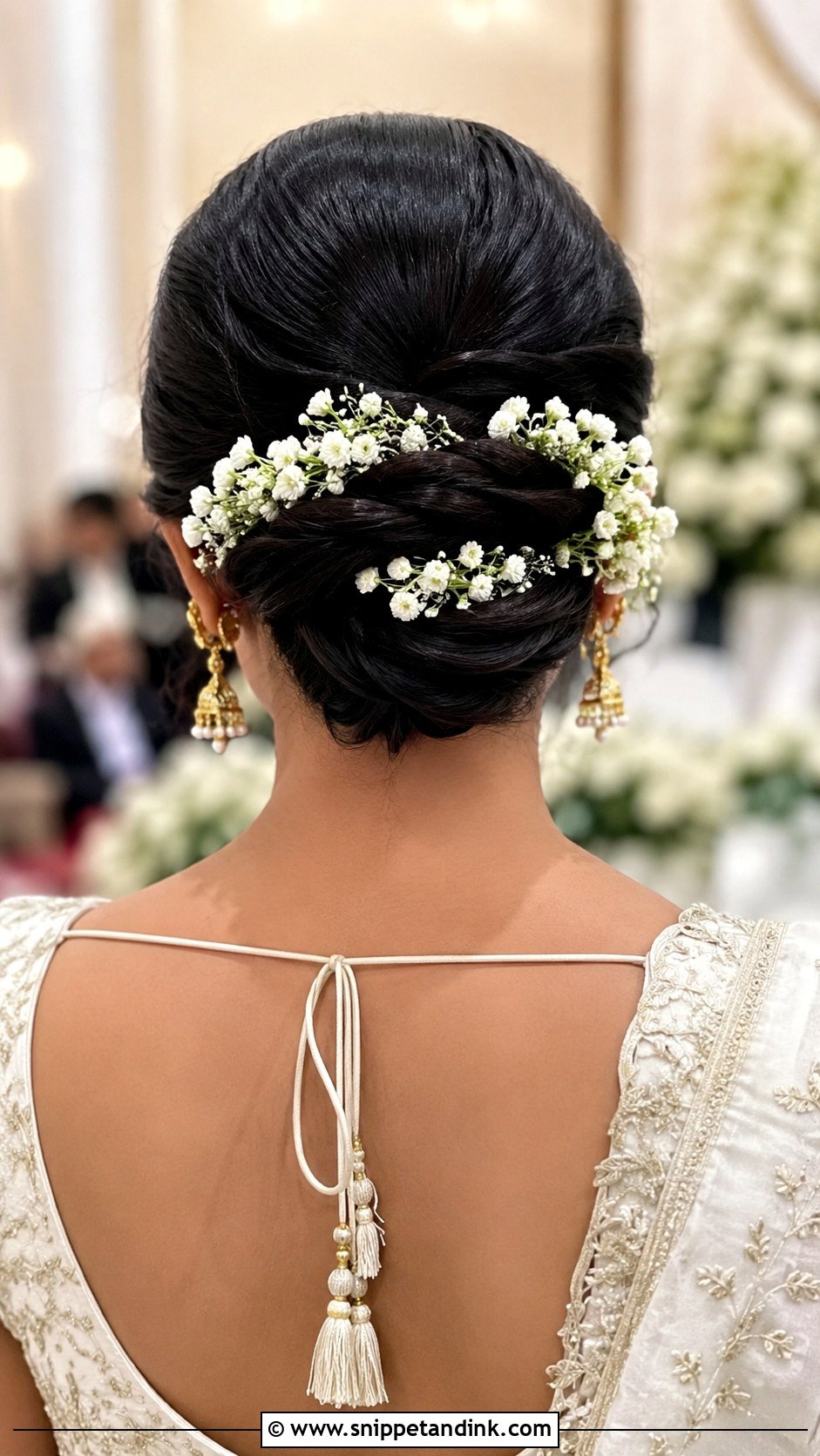 Updo With Jasmine Flowers - Snippet and Ink - 25 Bridal Hair Flowers