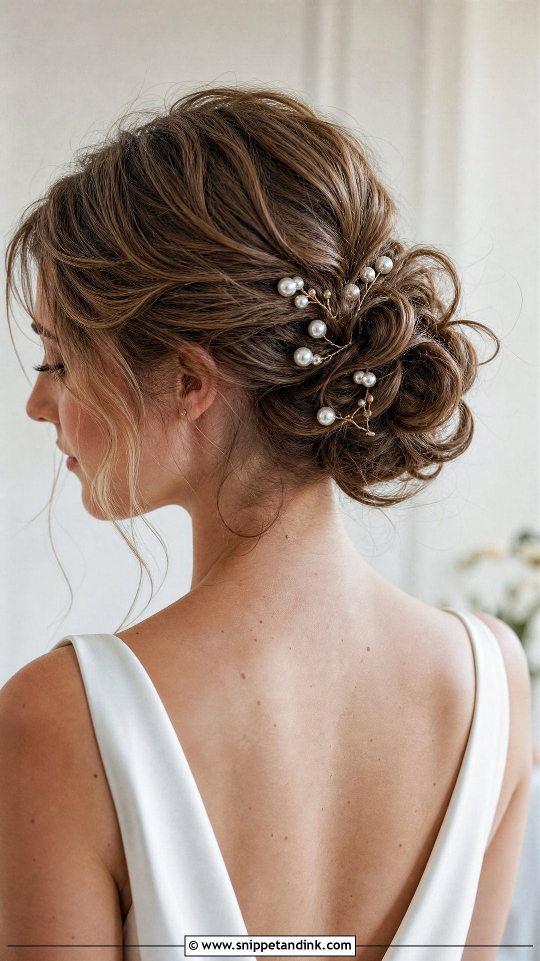 Updo With Pearl Hair Accessories - Snippet and Ink - 20 Soft Wedding Updo Ideas