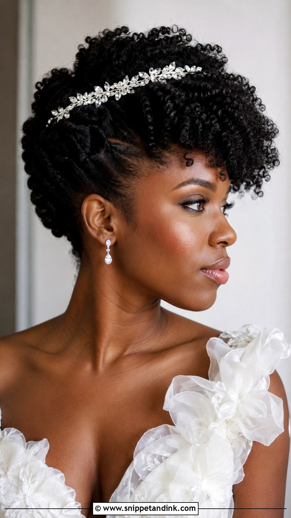 Updo With Picked Out Afro Front - Snippet and Ink - 20 Natural Hair Styles for Wedding