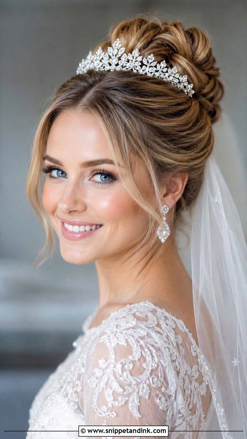 Updo With Tiara - Snippet and Ink - 30 Wedding Updo Hairstyles