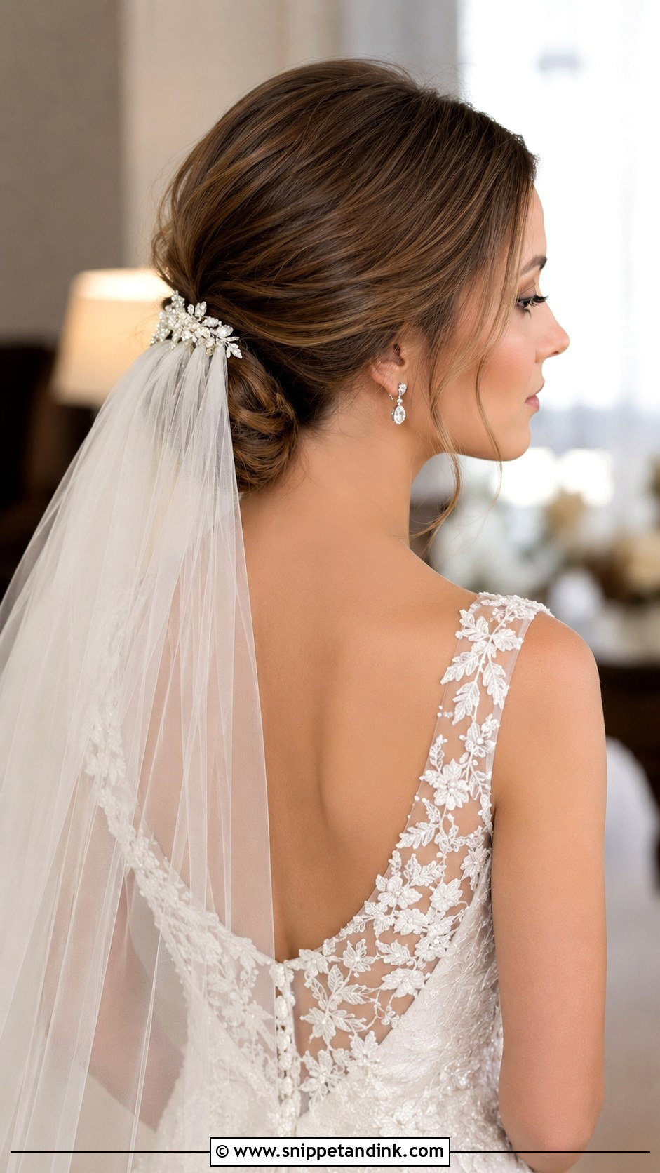 Updo With Veil - Snippet and Ink - 25 Updo Wedding Hairstyles for Long Hair