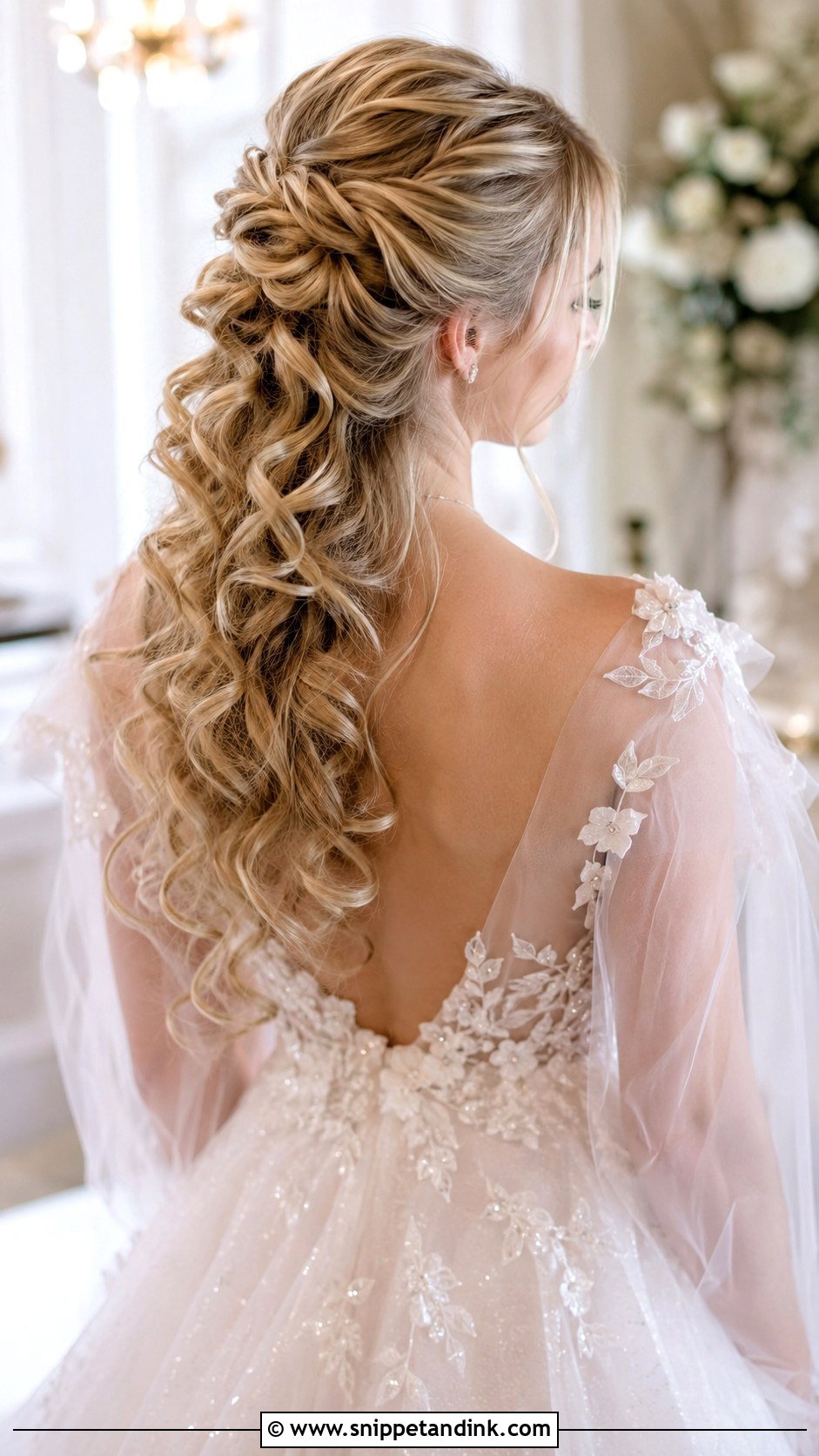 Updo with Cascading Curls - Snippet and Ink - 30 Updo Hairstyles for Wedding