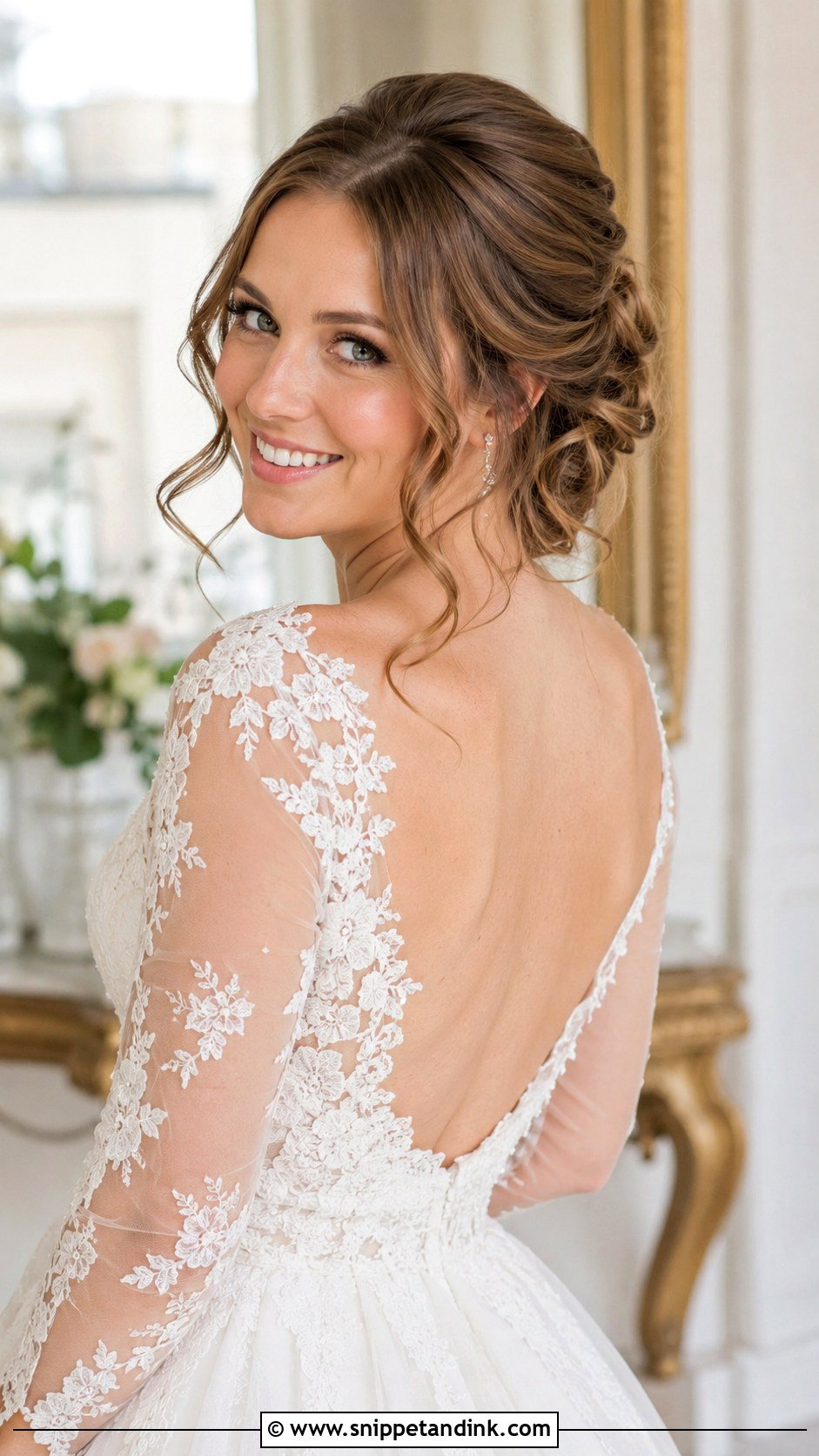 Updo with Loose Curls - Snippet and Ink - 35 Bride Hairstyles